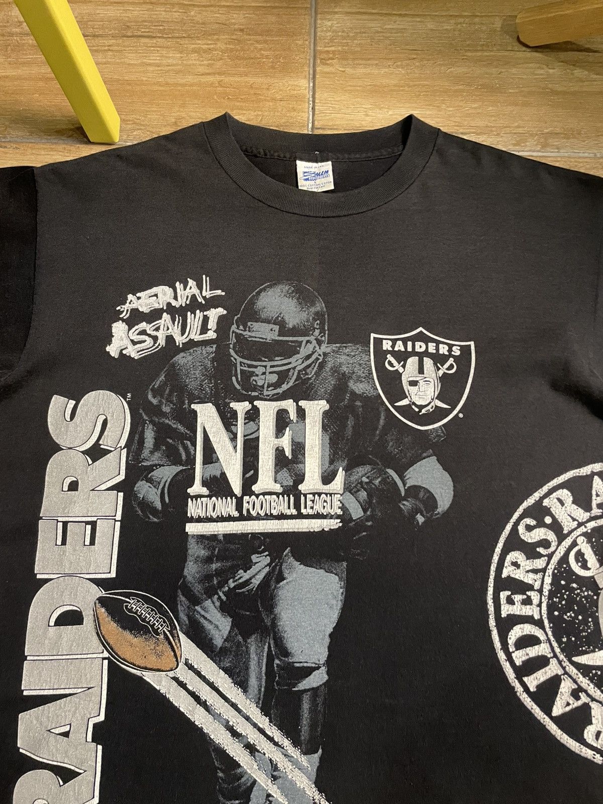 NFL × Vintage 90’s Raiders NFL Salem Overprint Tee Size US L / EU 52-54 / 3 - 3 Thumbnail