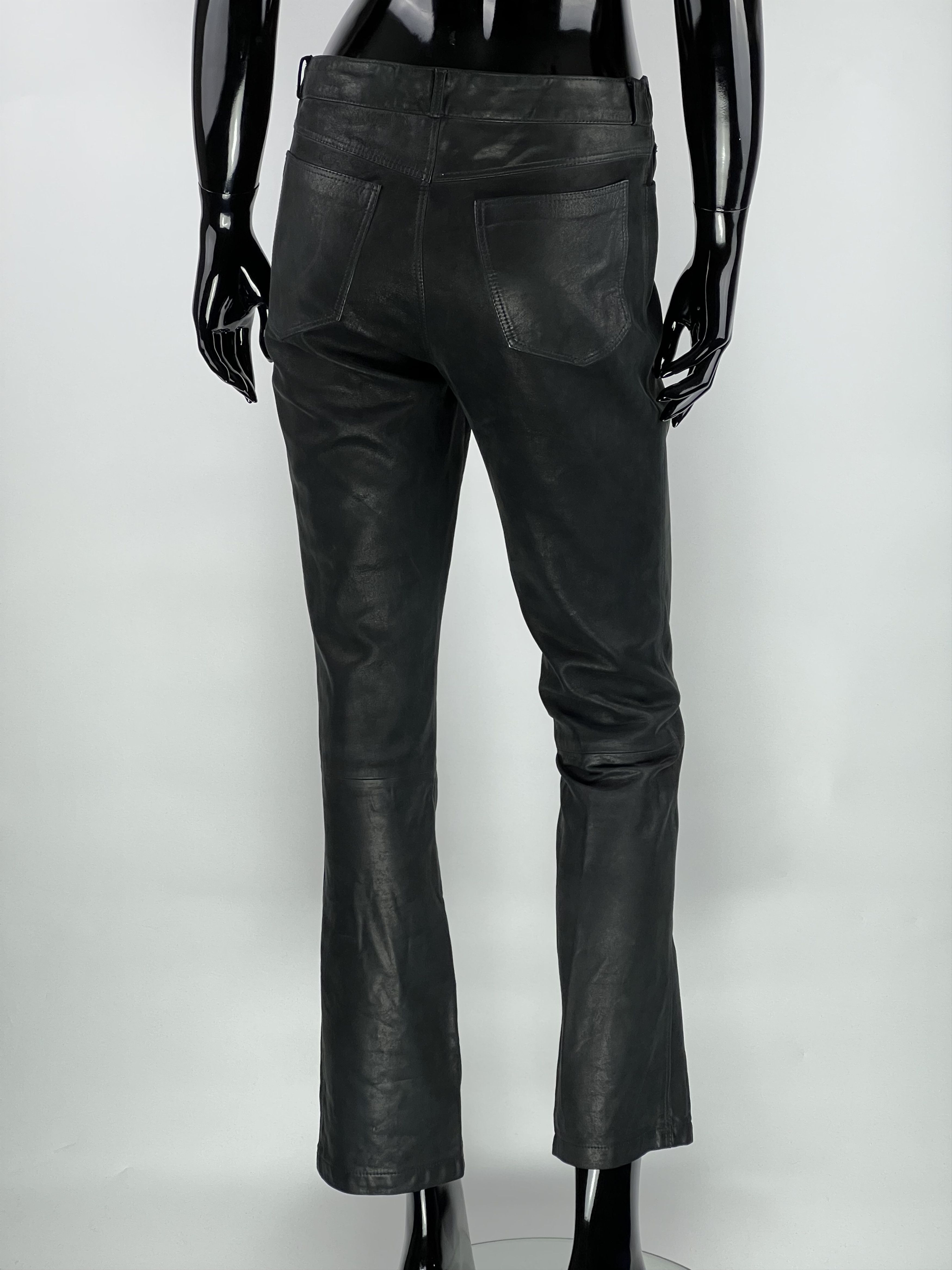 Joseph Joseph Black Leather Pants Lambskin Size IT38 Size 28" / US 6 / IT 42 - 3 Thumbnail