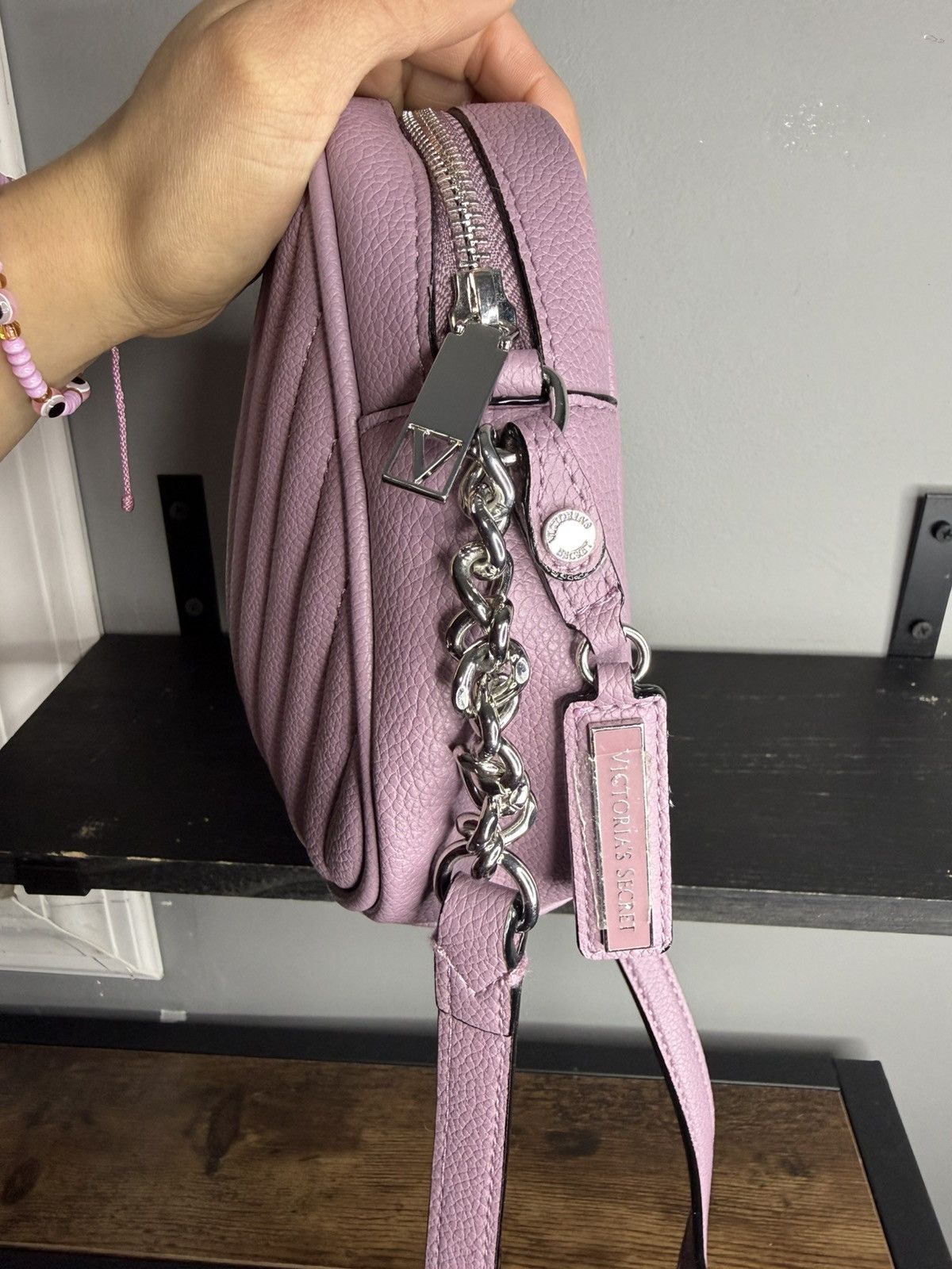 Victoria's Secret Victoria's Secret Lavender Quilted Crossbody Bag with Silver Size ONE SIZE - 3 Thumbnail