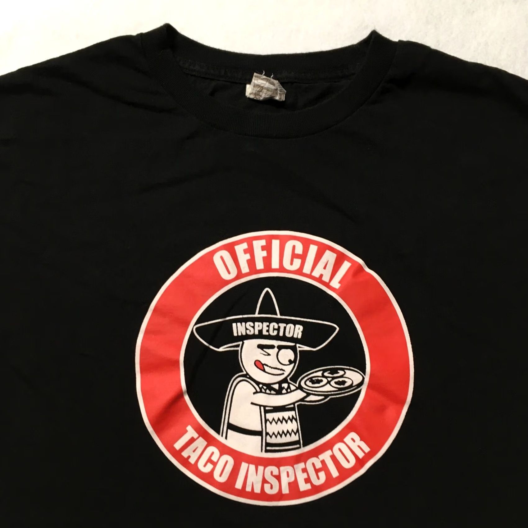 Vintage Taco INSPECTOR OFFICIAL T-Shirt 2XL Black MEXICAN PONCHO GRAPHIC Size US XXL / EU 58 / 5 - 2 Thumbnail