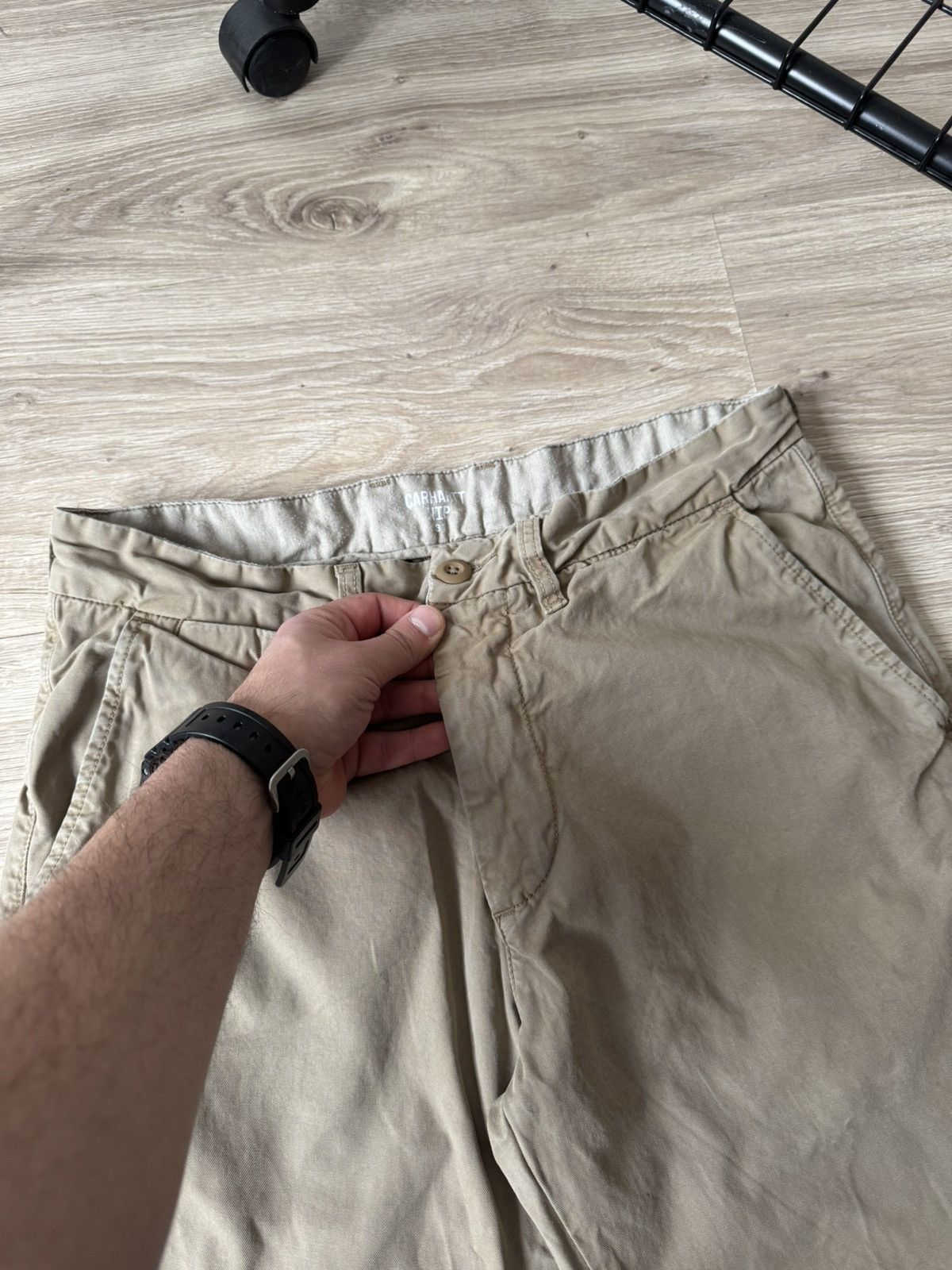 Carhartt Vintage Carhartt Beige Johnson Shorts Size US 31 - 6 Thumbnail