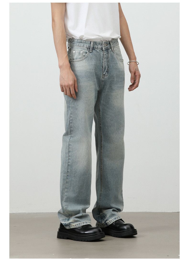 Japanese Brand Japanese retro washed distressed wide-leg straight jeans Size US 32 / EU 48 - 3 Thumbnail