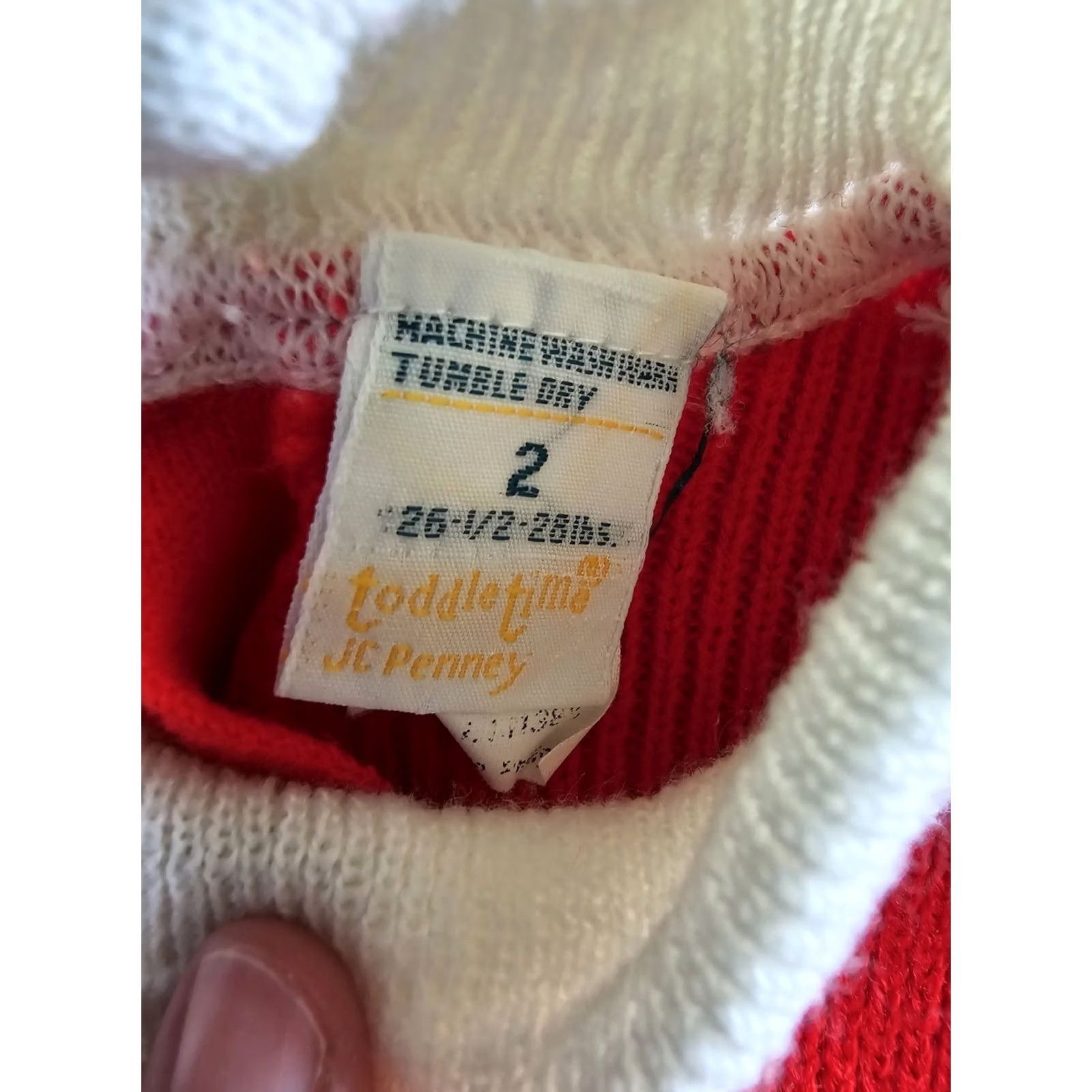 JCPenney VINTAGE Toddle Time 2T Red Dress Girls Long Sleeve Spring Flowers Ruffles 70s 80s JC Penney White Acrylic Size ONE SIZE - 3 Thumbnail