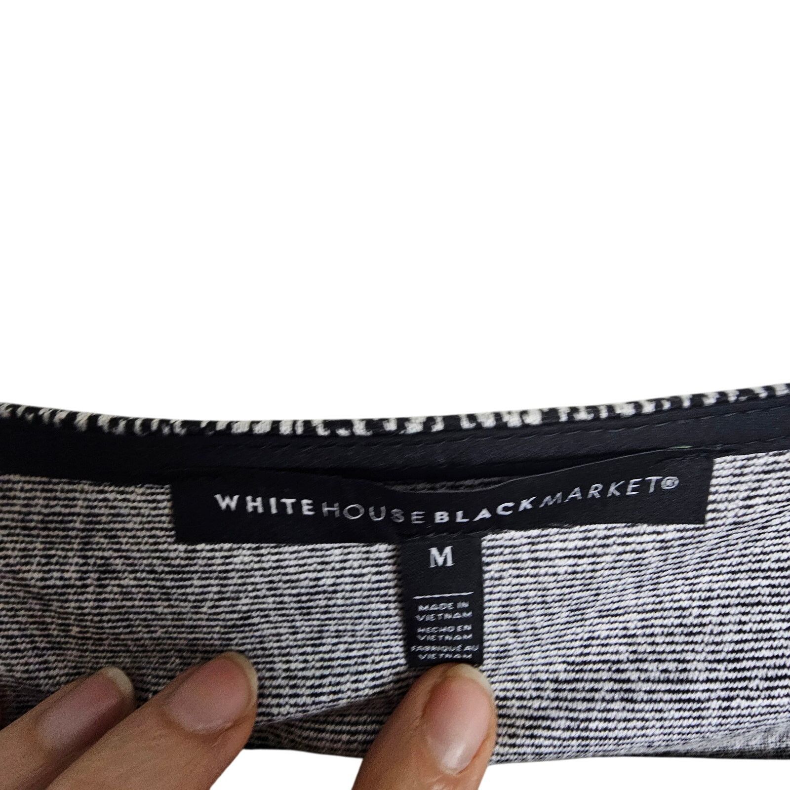 White House Black Market White House Black Market Black White Ruched Sleeve Womens M Size M / US 6-8 / IT 42-44 - 4 Thumbnail