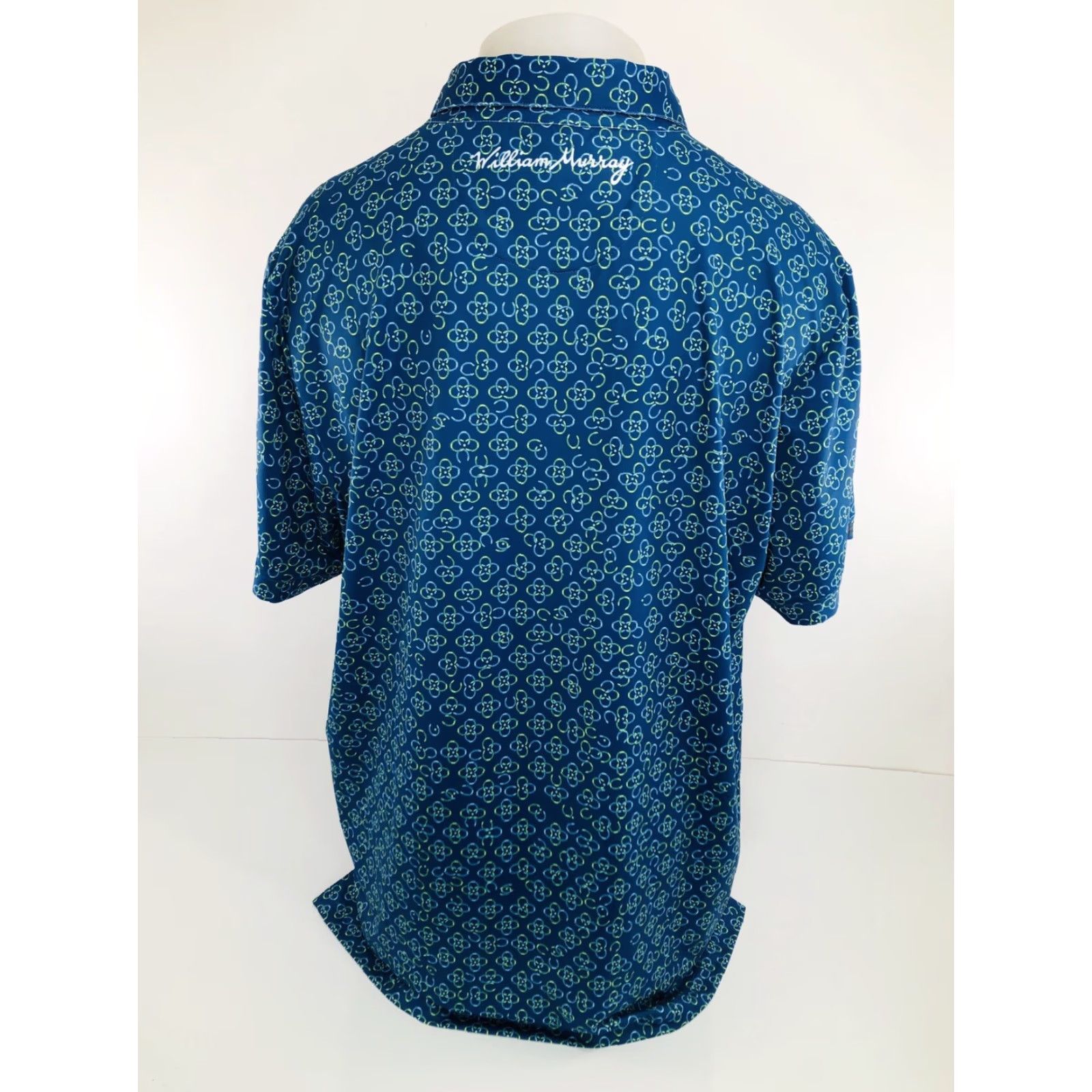 Vintage William Murray Geometric Mens XL Golf Polo Shirt - Blue / Green - Short Sleeve - Polo - Men's XL - Golf Men’s Shirt Size US XL / EU 56 / 4 - 4 Thumbnail