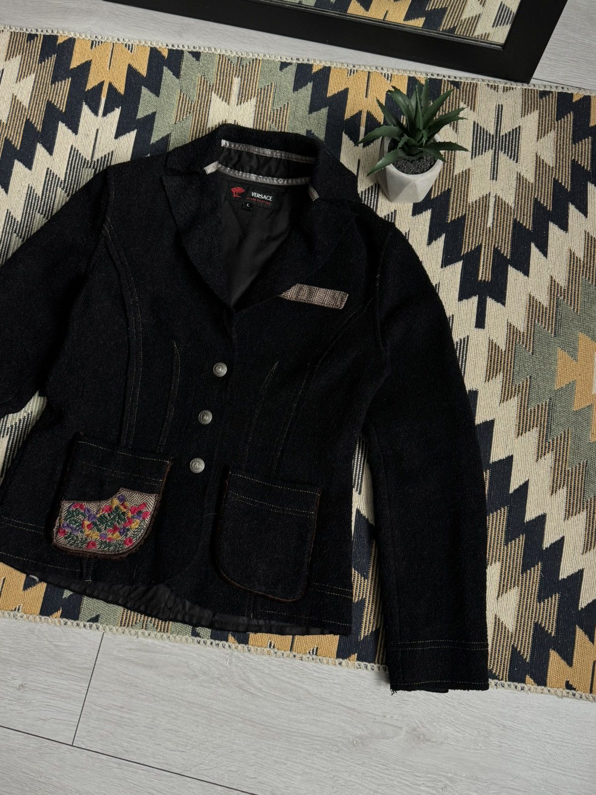 Versace Jeans Couture Vintage Versace Jeans Couture Avant-Garde Wool Blazer Size L / US 10 / IT 46 - 3 Thumbnail