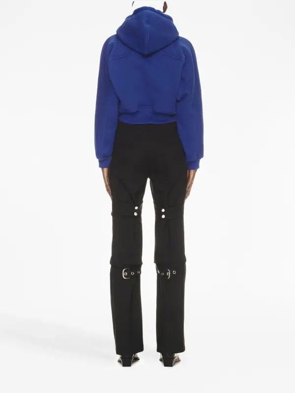 Off-White o1gr1nt0425 Off Stamp Round Crop Hoodie in Blue Size M / US 6-8 / IT 42-44 - 4 Thumbnail