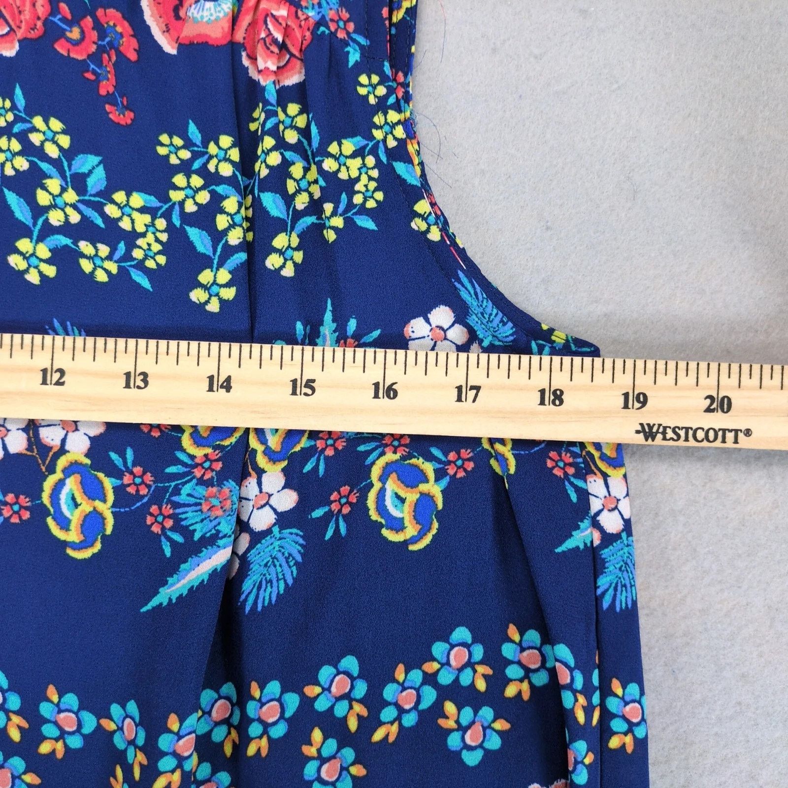 Other Luxology Blue Floral Sleeveless Shift Dress Sz 10 Flowy Size L / US 10 / IT 46 - 6 Thumbnail