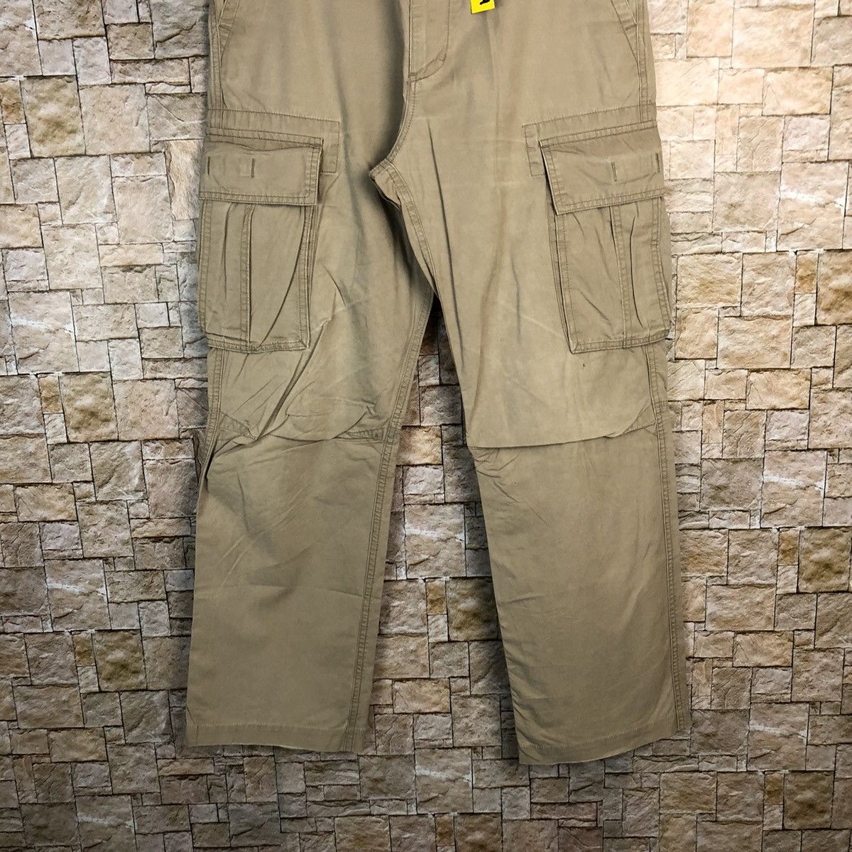 Japanese Brand Top Valu Brown Cargo Multipocket Pants #A719 Size US 32 / EU 48 - 3 Thumbnail