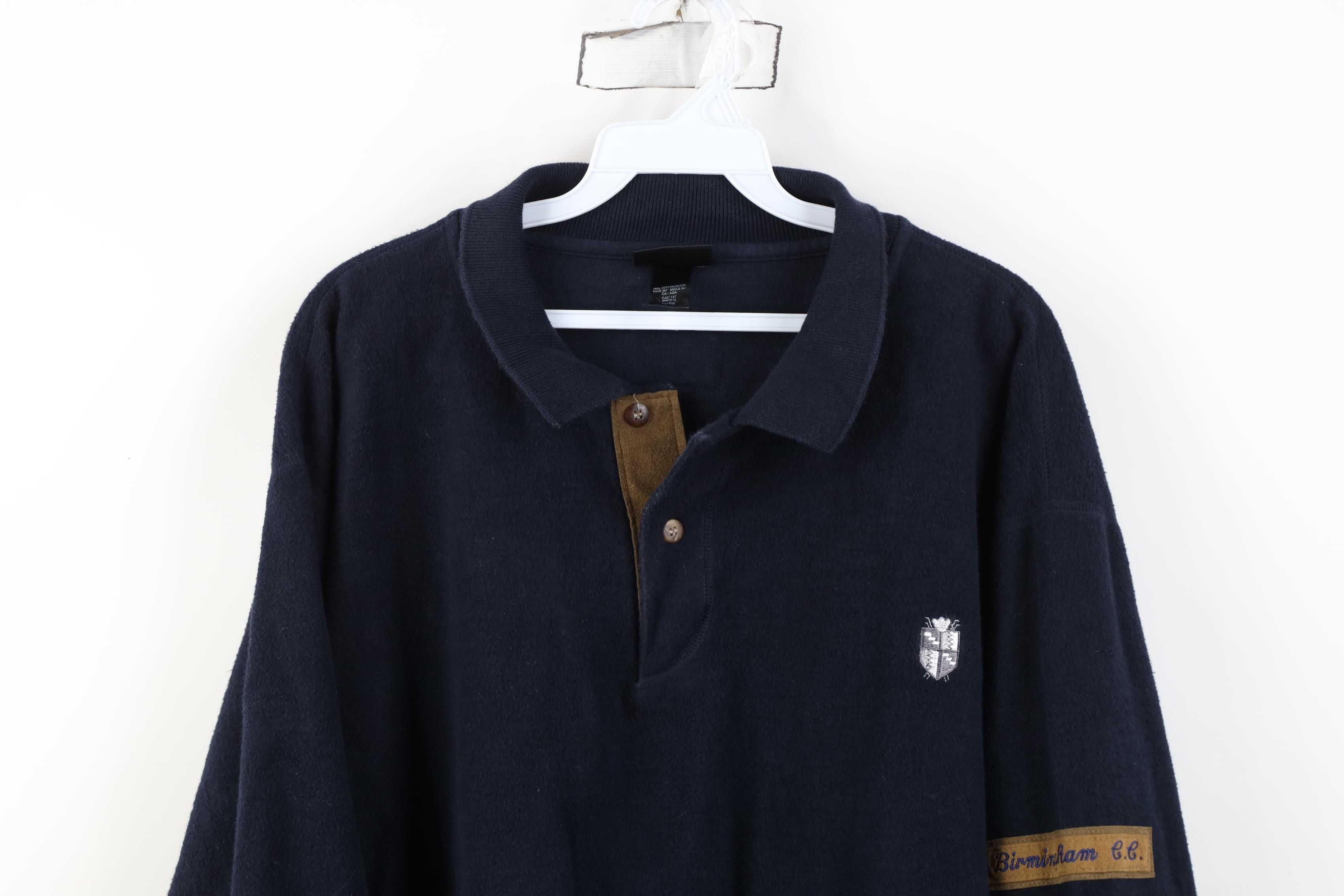 Vintage Vintage 90s Reverse Collared Pullover Sweater Golfing Blue Size US XL / EU 56 / 4 - 2 Thumbnail