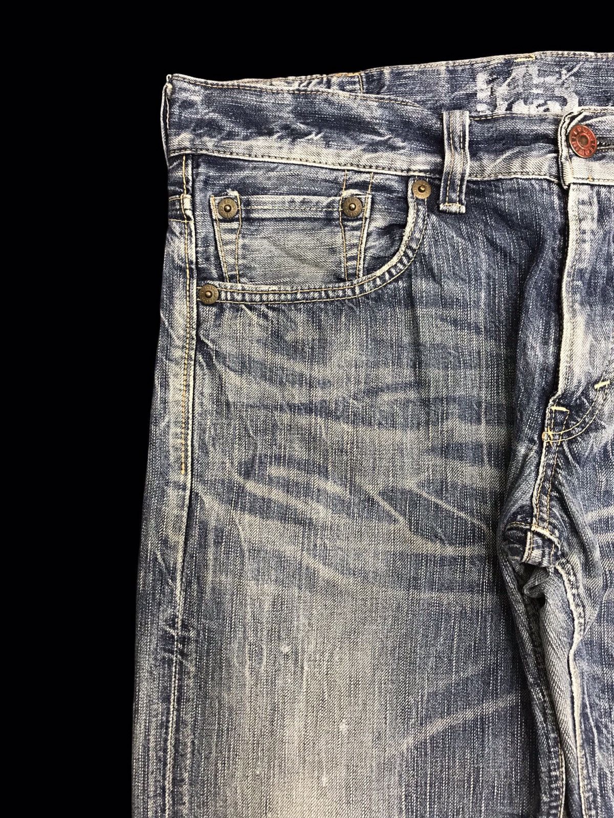 Edwin 💥FLARE💥ARCHIVAL EDWIN 503 SICK FADES FLARE DENIM F416 Size US 35 - 5 Thumbnail