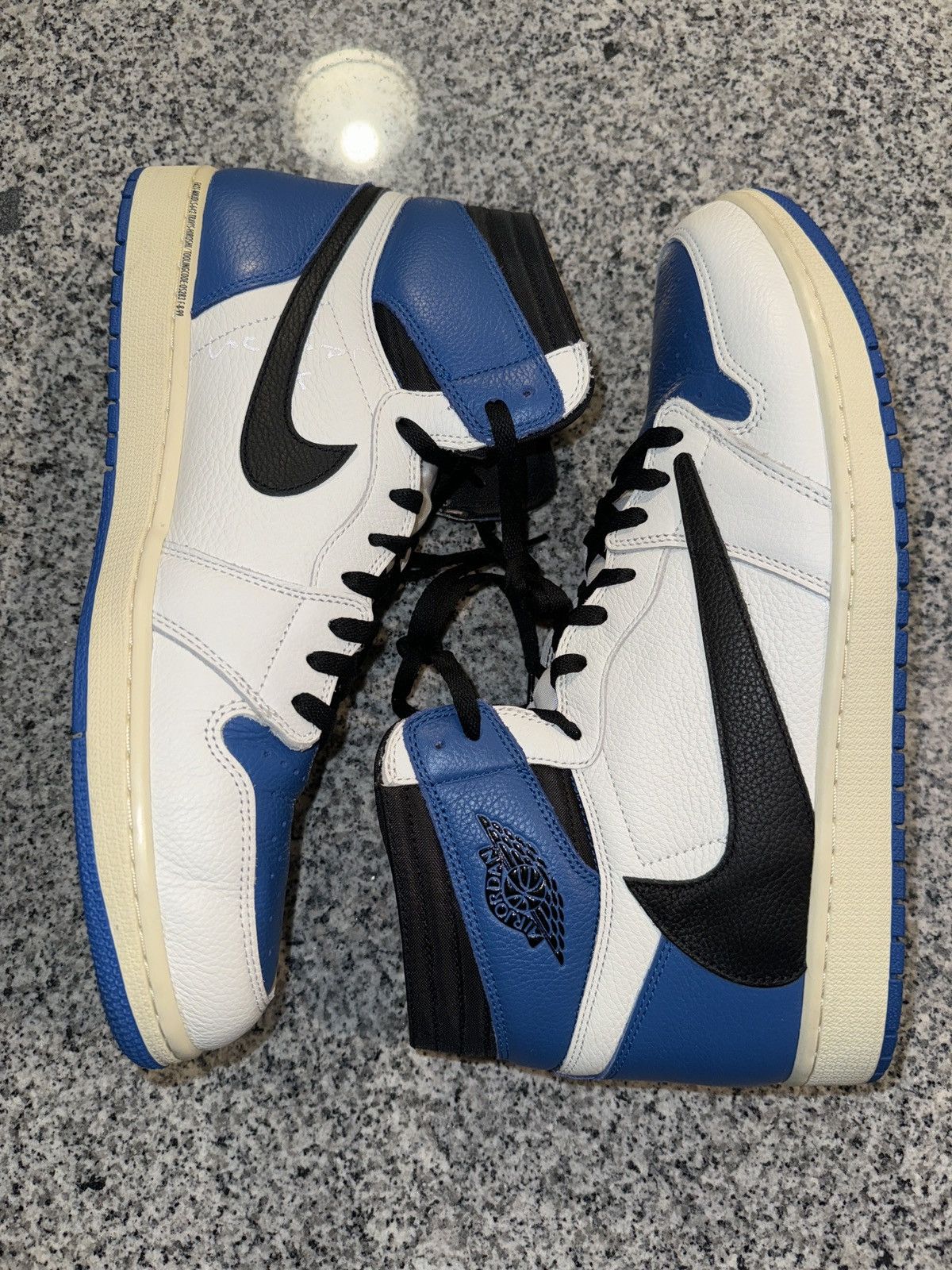 image of Jordan 1 Retro High OG Sp Fragment X Travis Scott Shoes in White, Men's (Size 15)
