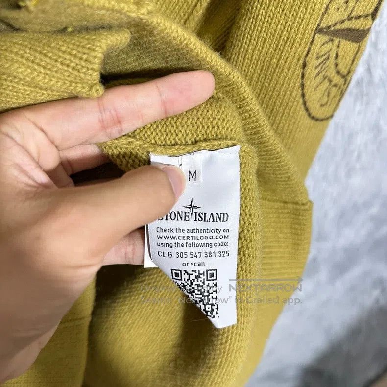 Stone Island Stone Island Embroidered Compass Logo Knit Jacket, Yellow, Size US M / EU 48-50 / 2 - 5 Thumbnail