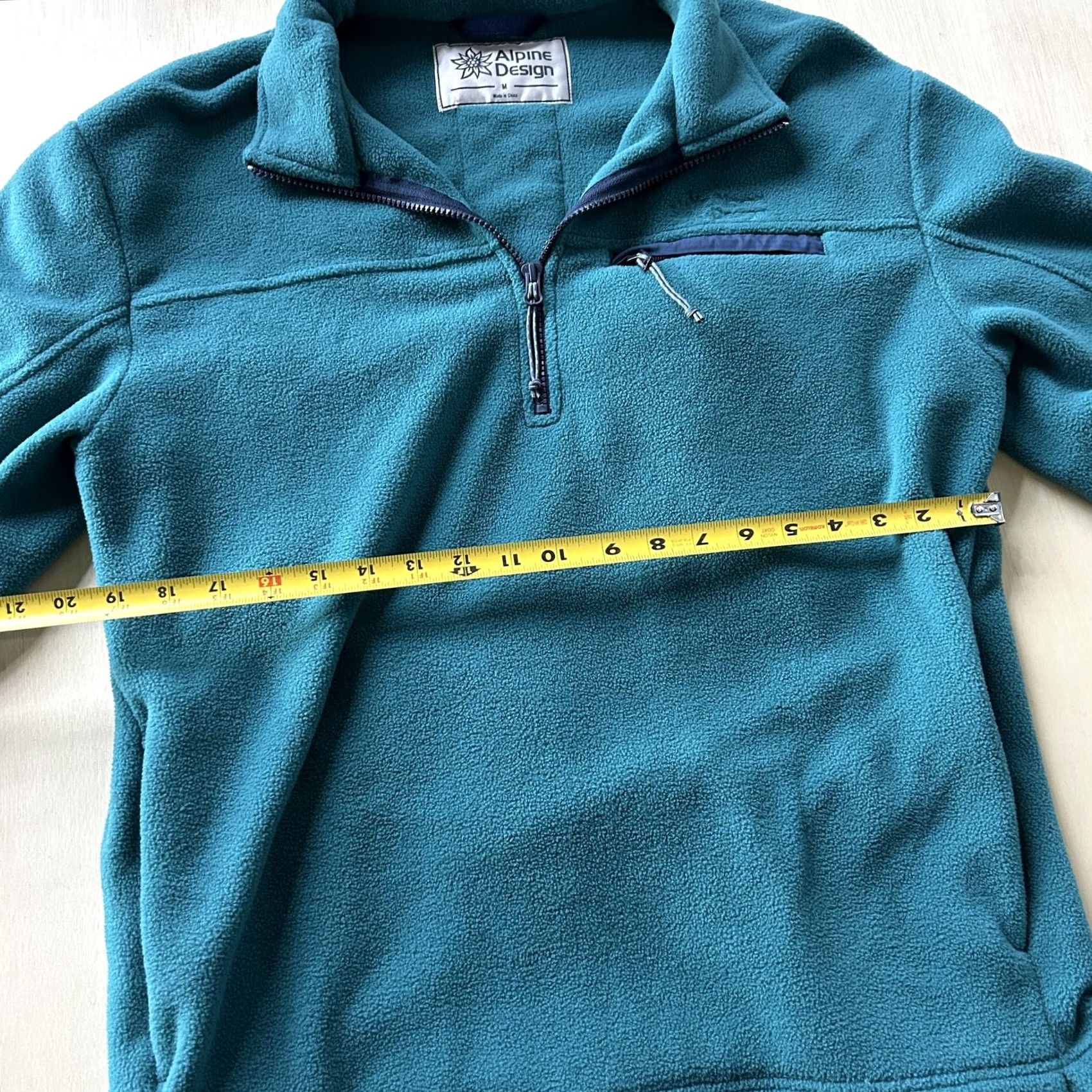 Vintage Alpine Design Jacket Mens M Green 1/4 Zip Fleece Pockets Thermal Outdoor Hiking Shoes? Size US M / EU 48-50 / 2 - 5 Thumbnail