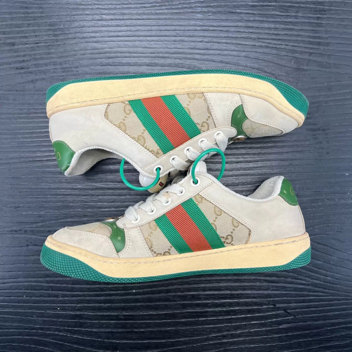 Gucci Gucci Distressed Sneaker Gray Green EU 37 Size US 6.5 / IT 36.5 - 3 Thumbnail