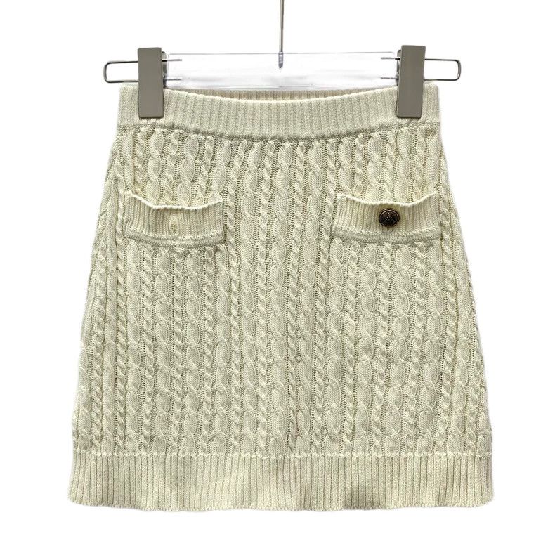 Gucci Gucci 22 beige twisted cotton knitted skirts Size 24" / US 00 / IT 34 - 1 Thumbnail