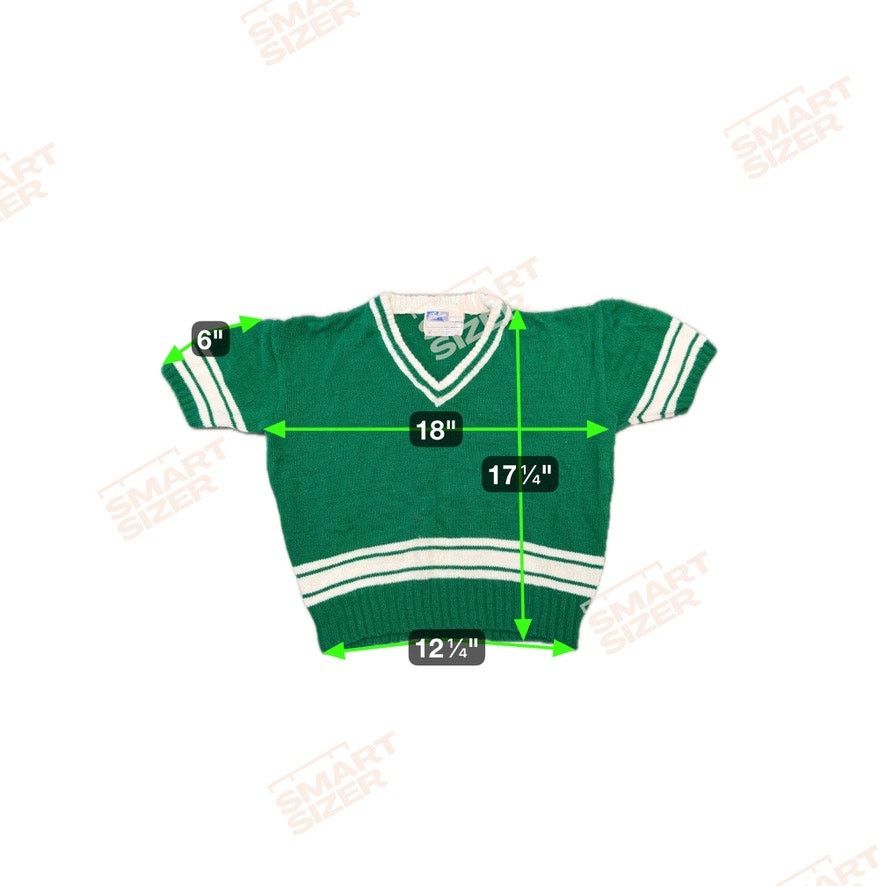 Vintage VTG DehencKnit Varsity Cheerleader Sweater Green Striped S Size S / US 4 / IT 40 - 4 Thumbnail