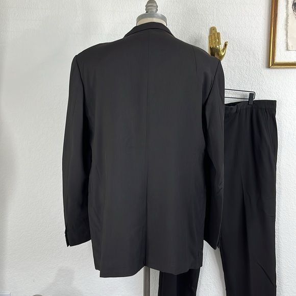 Giorgio Armani Giorgio Armani Pure Wool Silk Textured 2 Pc 3 Button Suit su Size 48L - 5 Thumbnail