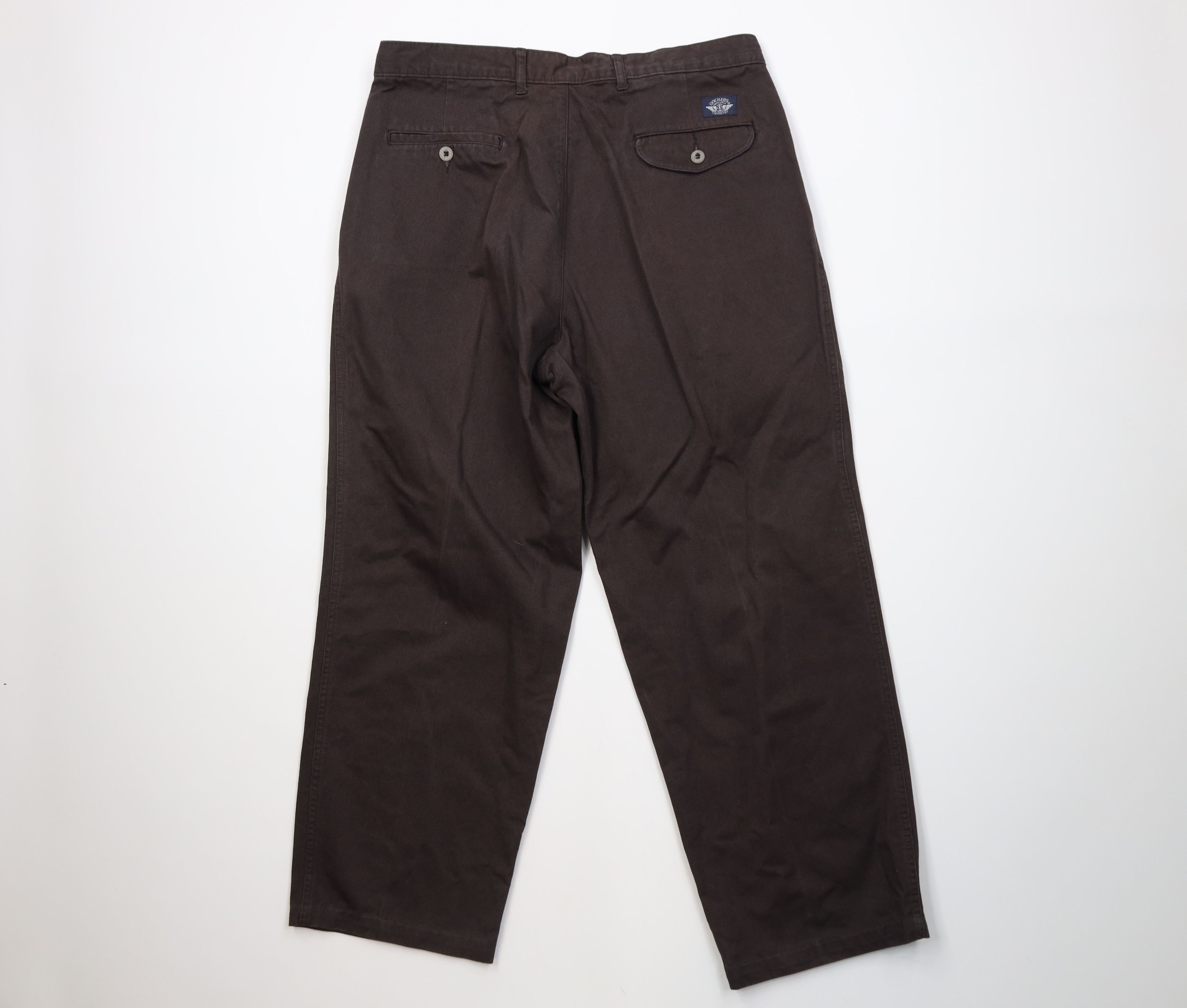 Vintage Vintage 90s Streetwear Wide Leg Chino Pants Chocolate Brown Size US 36 / EU 52 - 10 Thumbnail