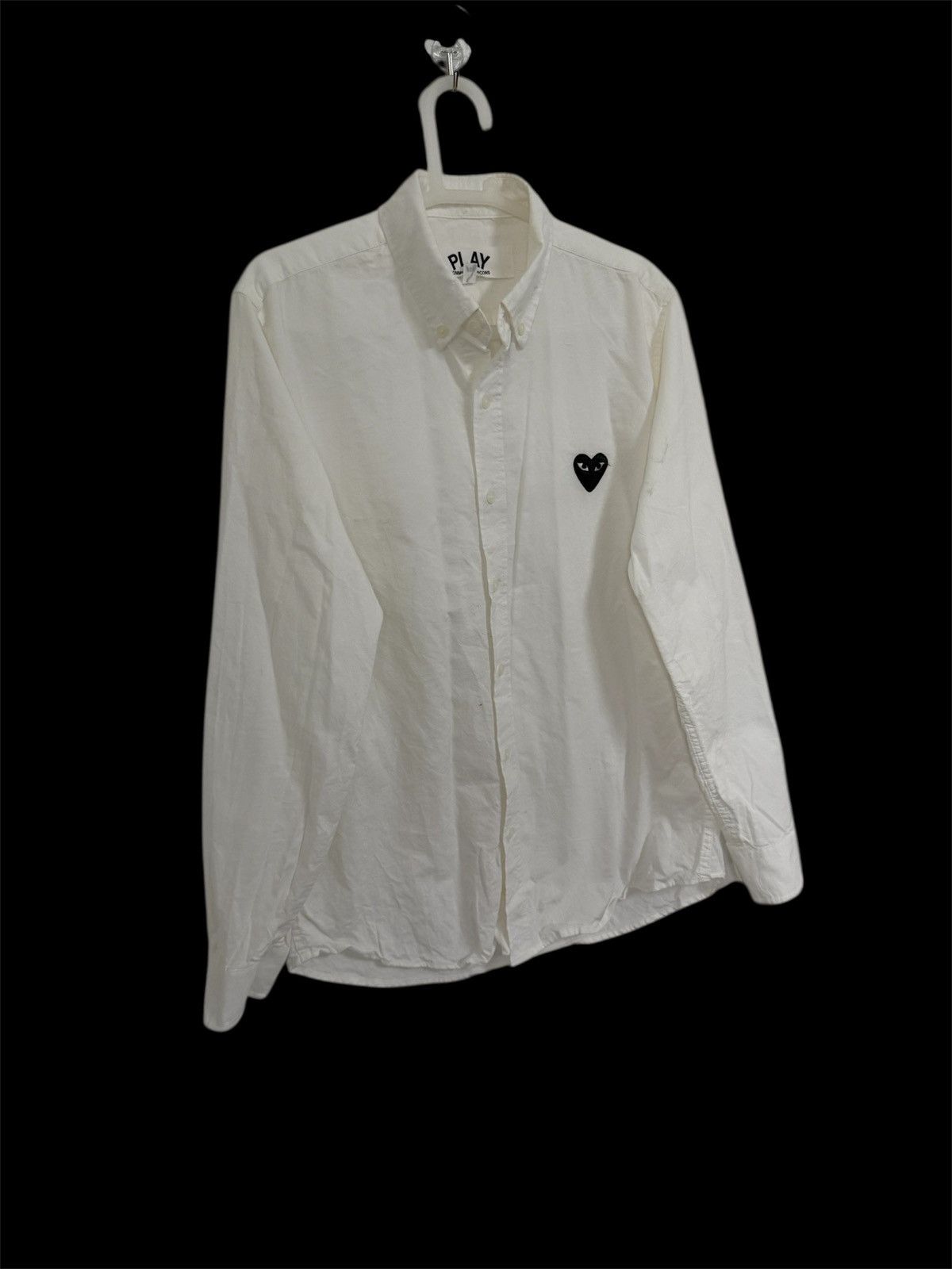 Comme des Garcons Homme Plus COMME DES GARCONS PLAY WHITE BUTTON UP BLACK LOVE EMOJI Size US M / EU 48-50 / 2 - 2 Thumbnail