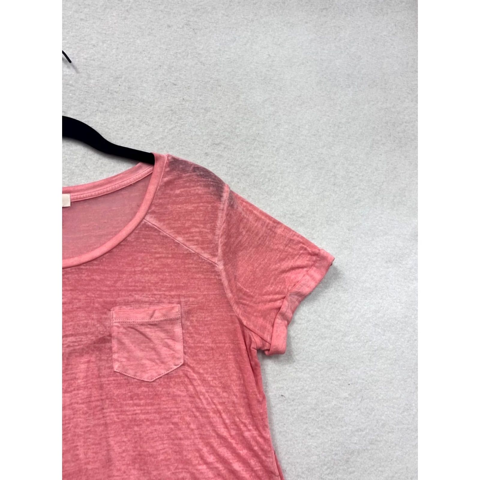 Style & Co Style & Co Shirt Womens S Pink Short Sleeve Sheer Pocket Size S / US 4 / IT 40 - 5 Thumbnail