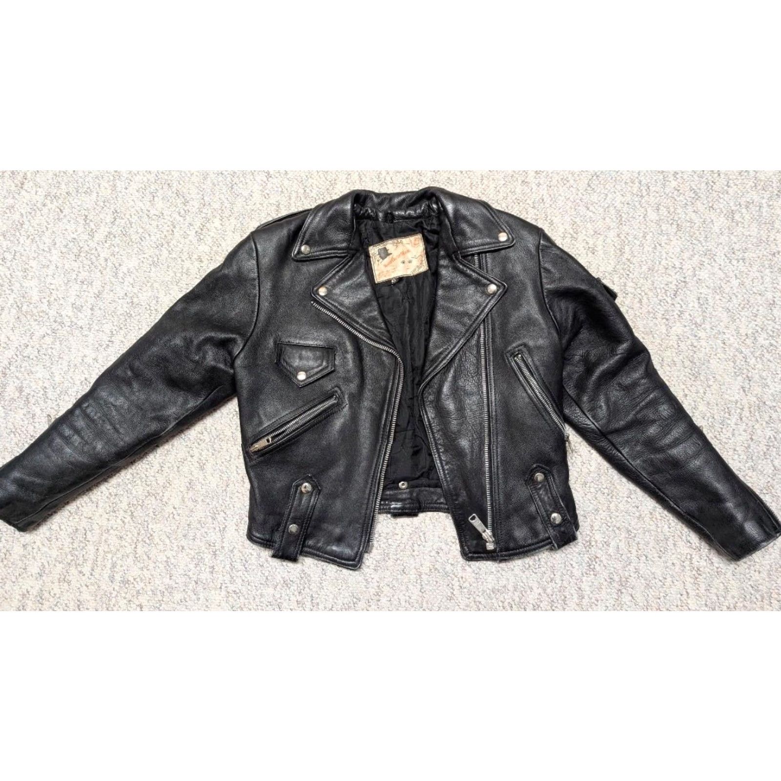 Vintage VINTAGE Leathermen Leather Jacket Biker Women S Black Cowhide 1980s Motorcycle Goth Punk Harley Size S / US 4 / IT 40 - 3 Thumbnail