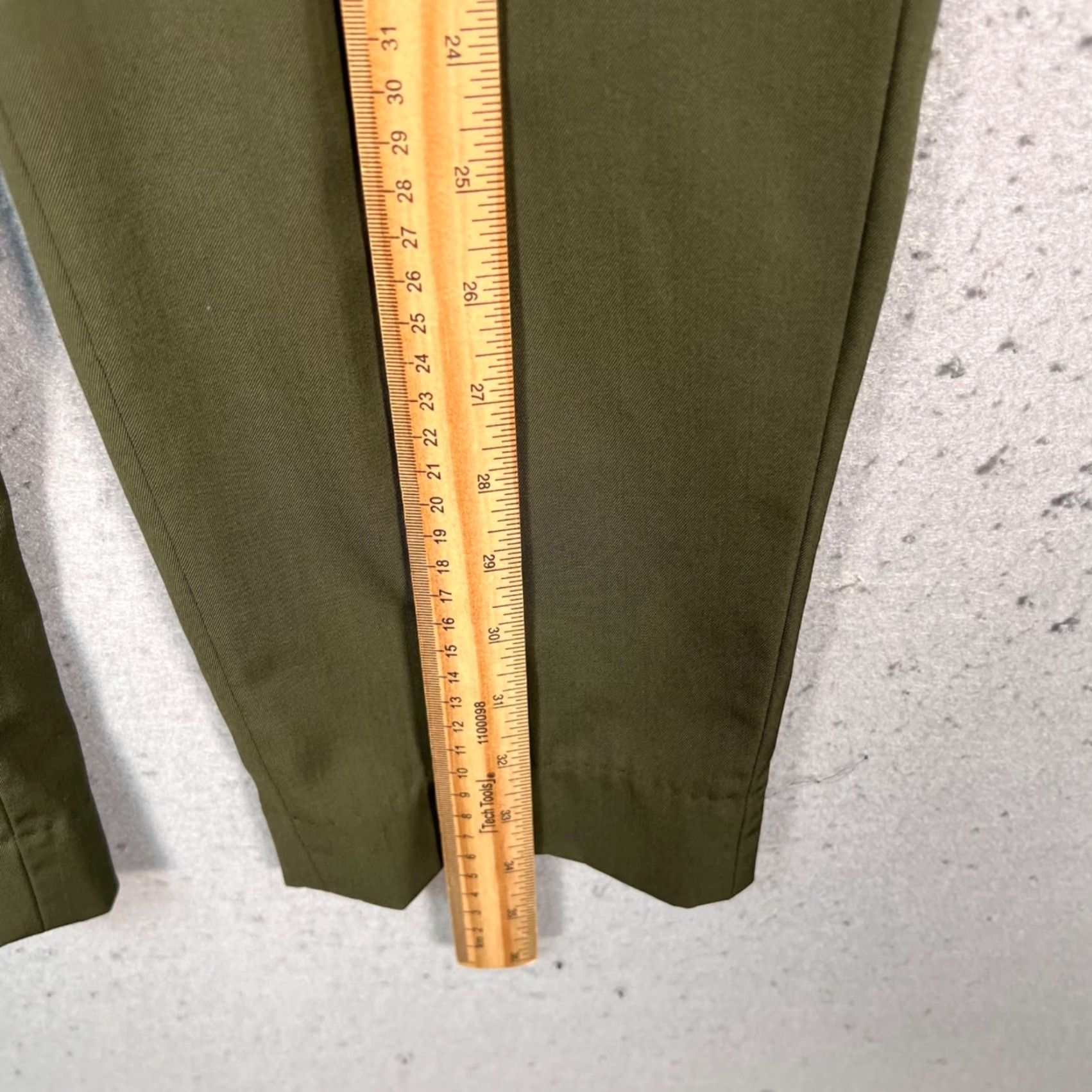 Everlane Womens Everlane Pants 0 Olive Green Elastic Waist Trousers Straight Leg Ankle Wool Cotton Regular Rise 26in Inseam 25in Womens Size 25" / US 0 / IT 36 - 6 Thumbnail