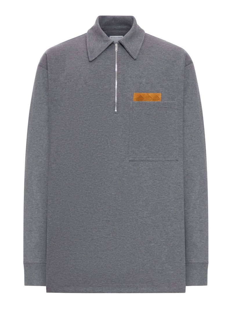 Bottega Veneta MELANGE COTTON JERSEY POLO Size US M / EU 48-50 / 2 - 1 Thumbnail