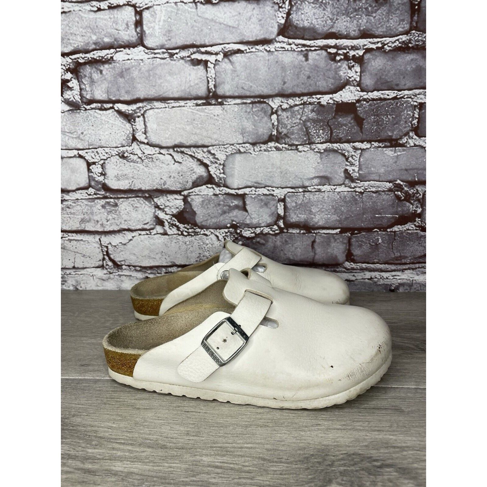 Birkenstock Birkenstock Boston White Leather Strap Slides Clogs Shoes Wo Size US 6.5 / IT 36.5 - 17 Thumbnail