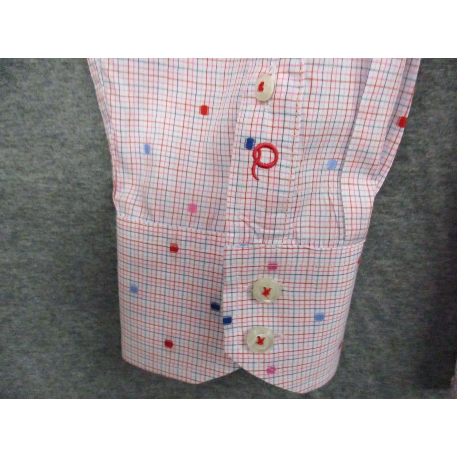 Vintage Quieti Shirt XL Men Long Sleeve Salmon Multi Dot Flip Cuff Size US XL / EU 56 / 4 - 2 Thumbnail