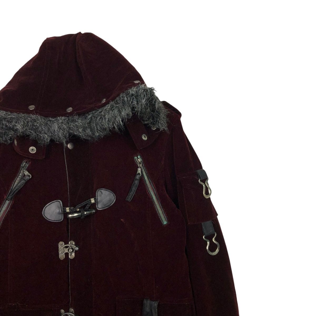 Japanese Brand 🔥VINTAGE BIKER JACKET VELVET AUTHENTIC MINK FUR HOODIE Size US M / EU 48-50 / 2 - 8 Thumbnail