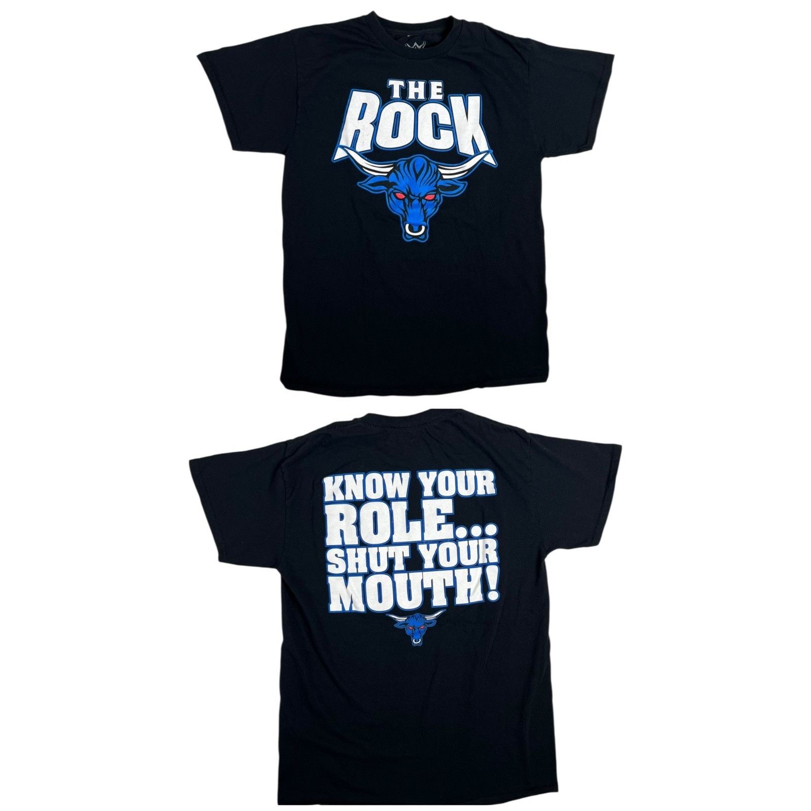 WWE Vintage The Rock T-Shirt Mens S/M Black WWE Wrestling Y2K Re Size US S / EU 44-46 / 1 - 1 Thumbnail