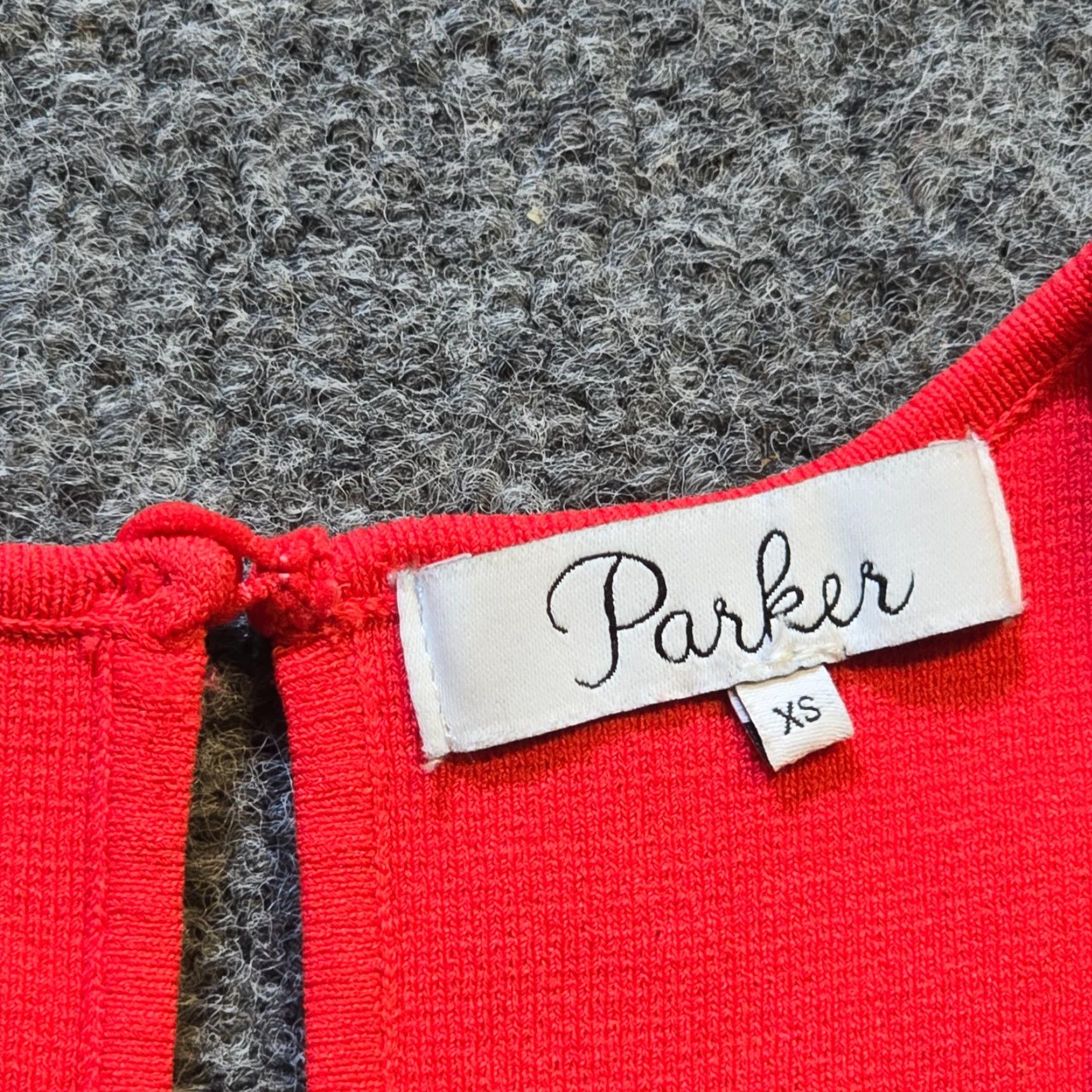 Parker Parker Dress Womens XS Red Bermuda Knit Ruffle Sleeveless Stretch Cocktail V-Neck Party Dress Size XS / US 0-2 / IT 36-38 - 3 Thumbnail