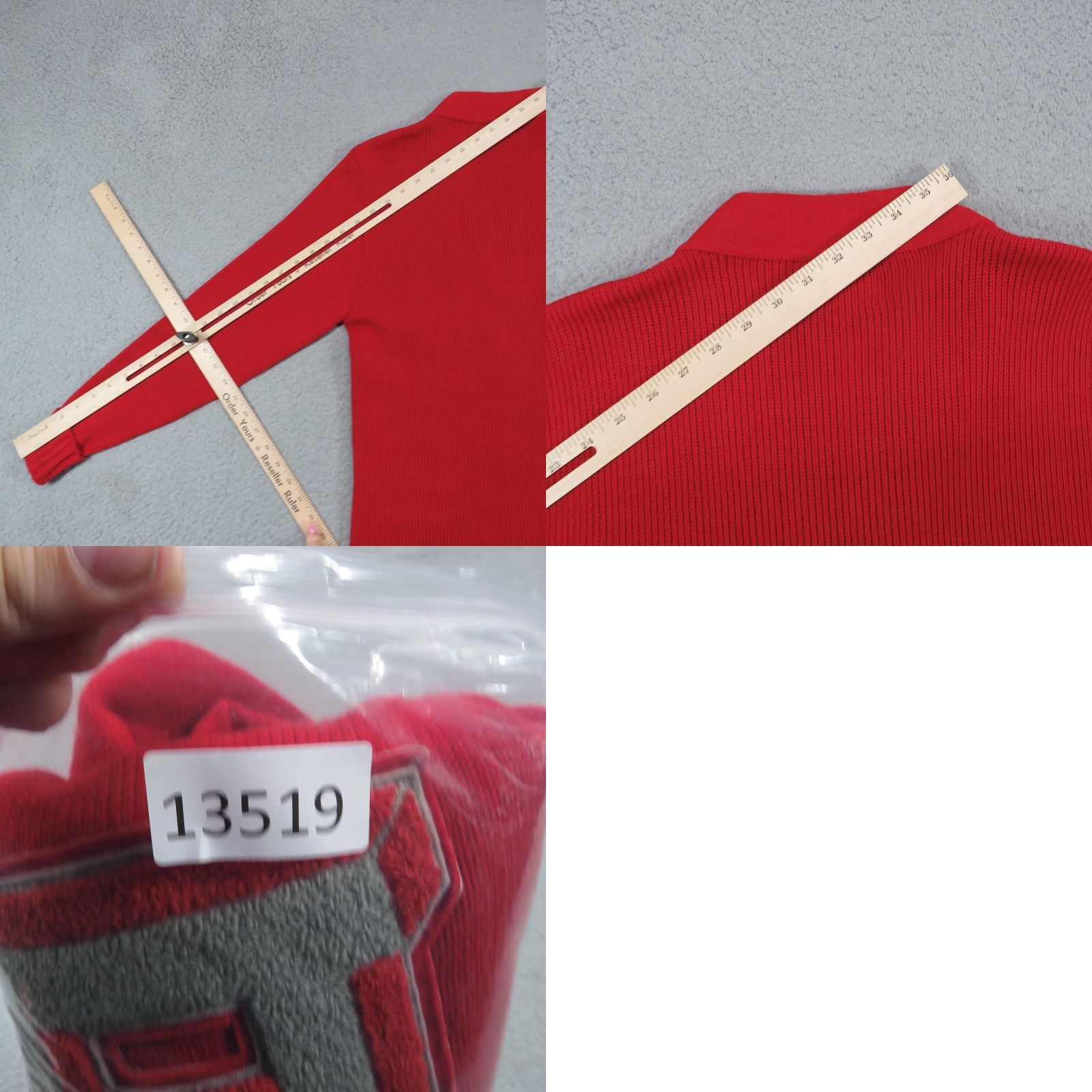 Vintage VINTAGE Varsity Sweater 70s Mens Small Red Gray BHS Knit Cardigan Letterman Shirt Size US S / EU 44-46 / 1 - 9 Thumbnail