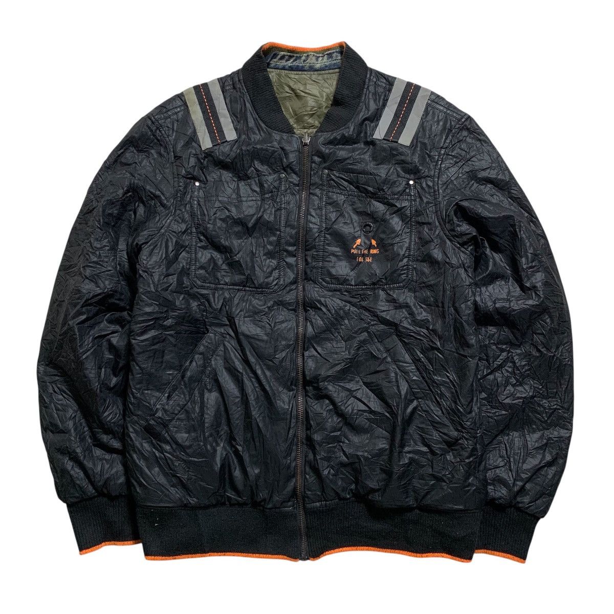 Diesel Reversible Diesel Bomber Jacket Black Green Army Reflective Size US L / EU 52-54 / 3 - 1 Thumbnail