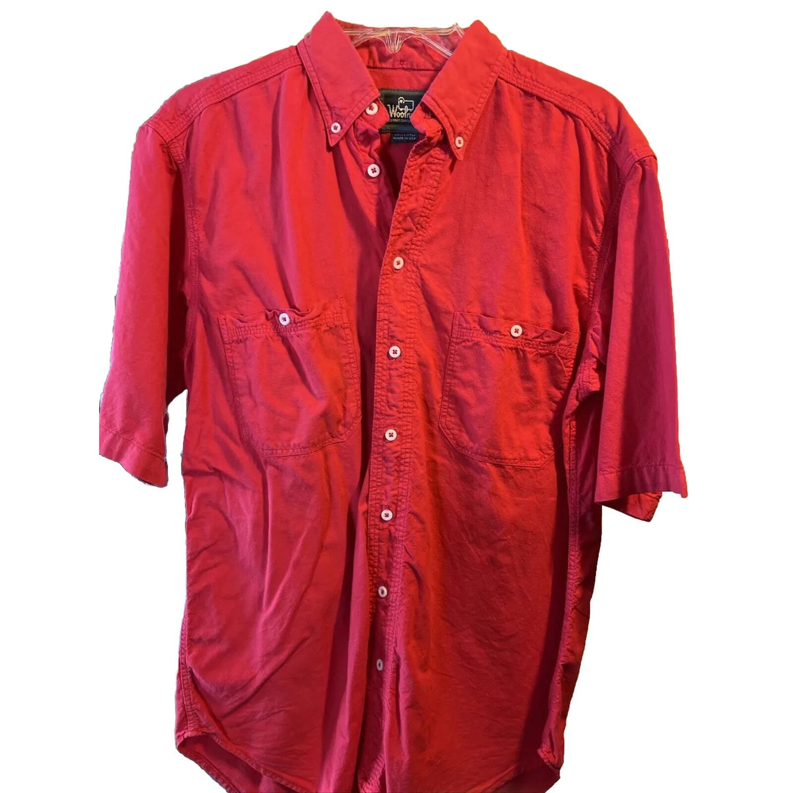 Woolrich Woolen Mills Woolrich VTG Men’s M Red Short Sleeve Button Cotton Shirt Size US M / EU 48-50 / 2 - 1 Thumbnail