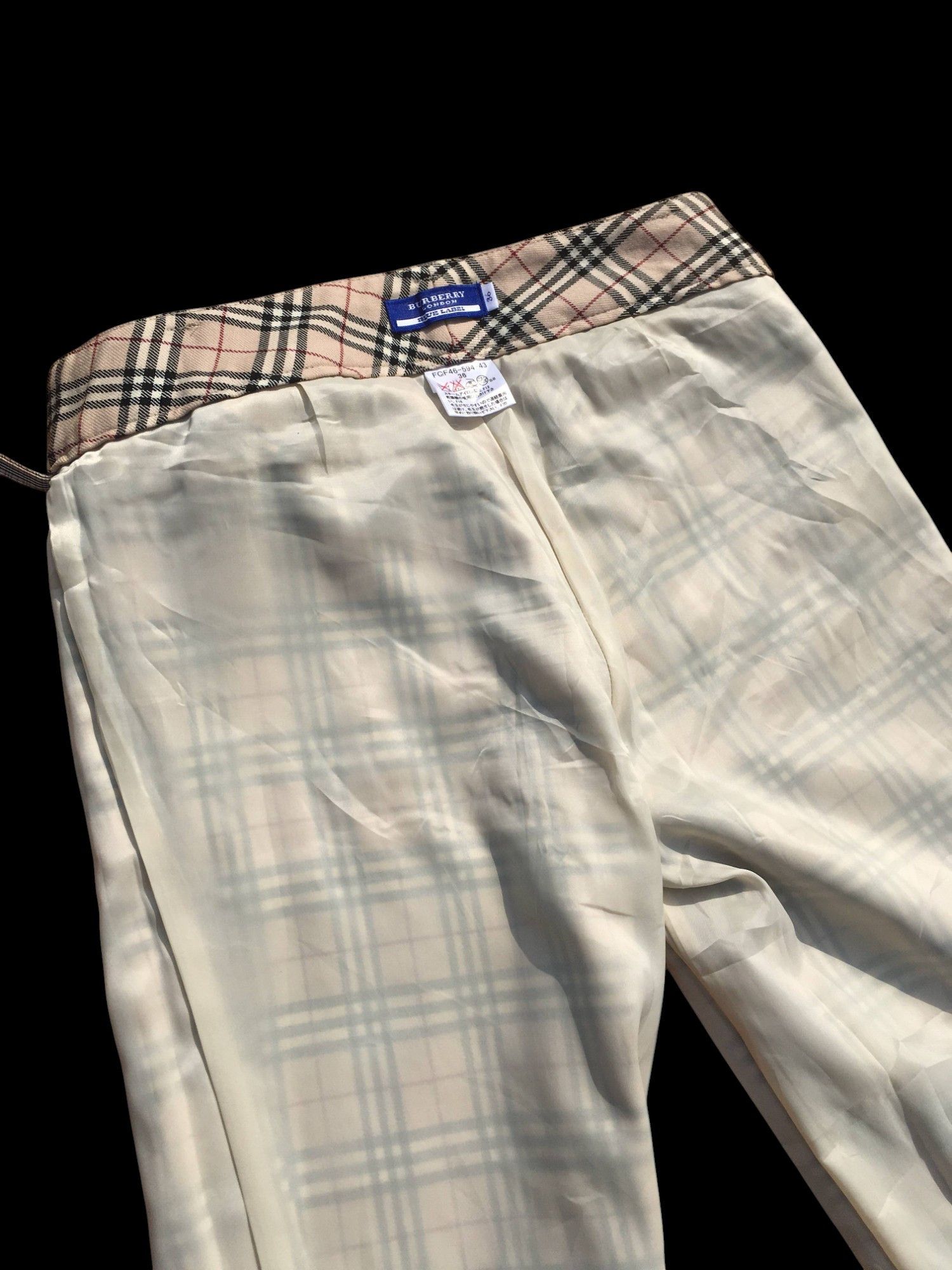 Burberry London Blue Label Nova Check Plaid Wool Pants Women