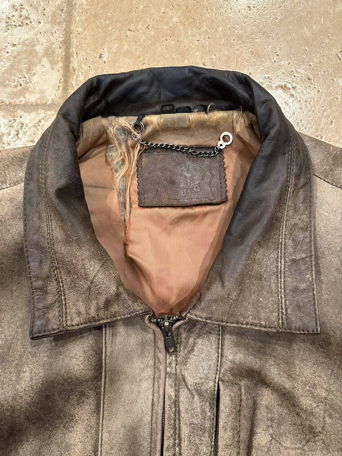 Genuine Leather Vintage Leather Works Faded Brown Leather Jacket Size US XL / EU 56 / 4 - 9 Thumbnail