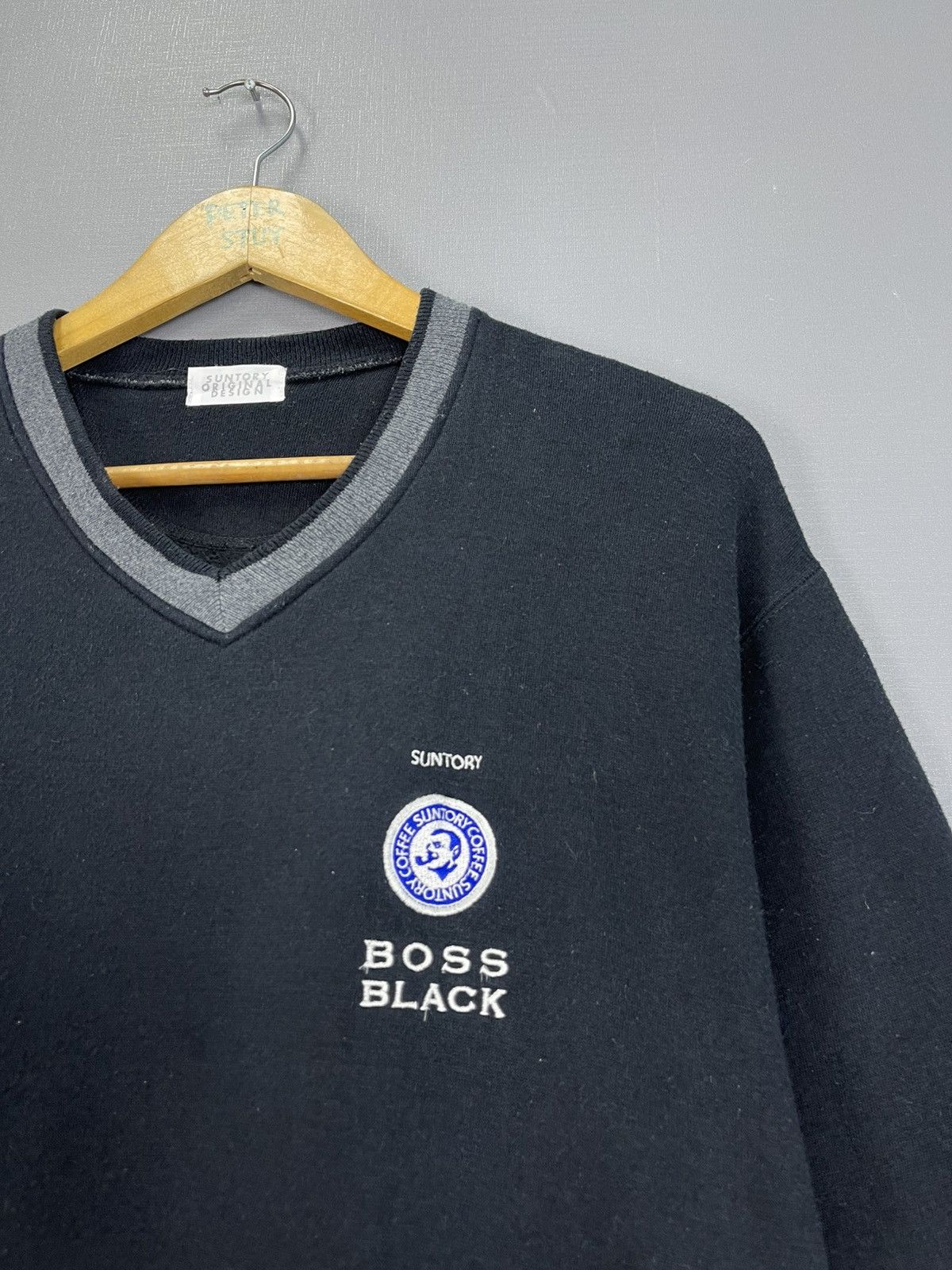Vintage Vintage Vneck Suntory Coffee Boss Black Size US S / EU 44-46 / 1 - 6 Thumbnail