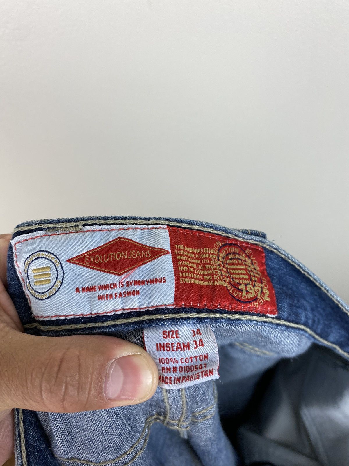 Japanese Brand Vintage Evolution Jeans Back Design Embroidered Denim Jeans Size US 34 / EU 50 - 13 Thumbnail