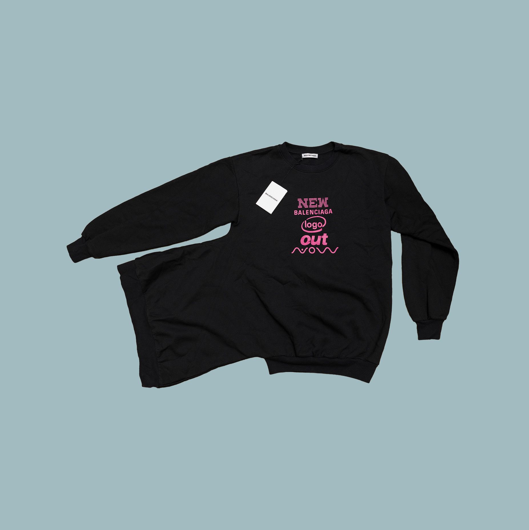 Balenciaga BNWT BALENCIAGA *Rare* NEW LOGO OUT NOW DOUBLE HEM SWEATER Size US M / EU 48-50 / 2 - 1 Thumbnail