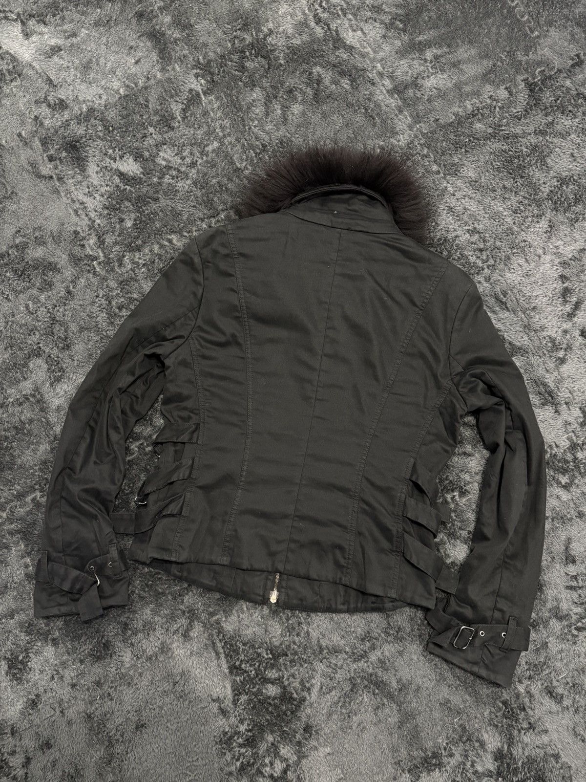 00s Rare Fur Collar Y2K Belted LGB I6W9 Style Jacket