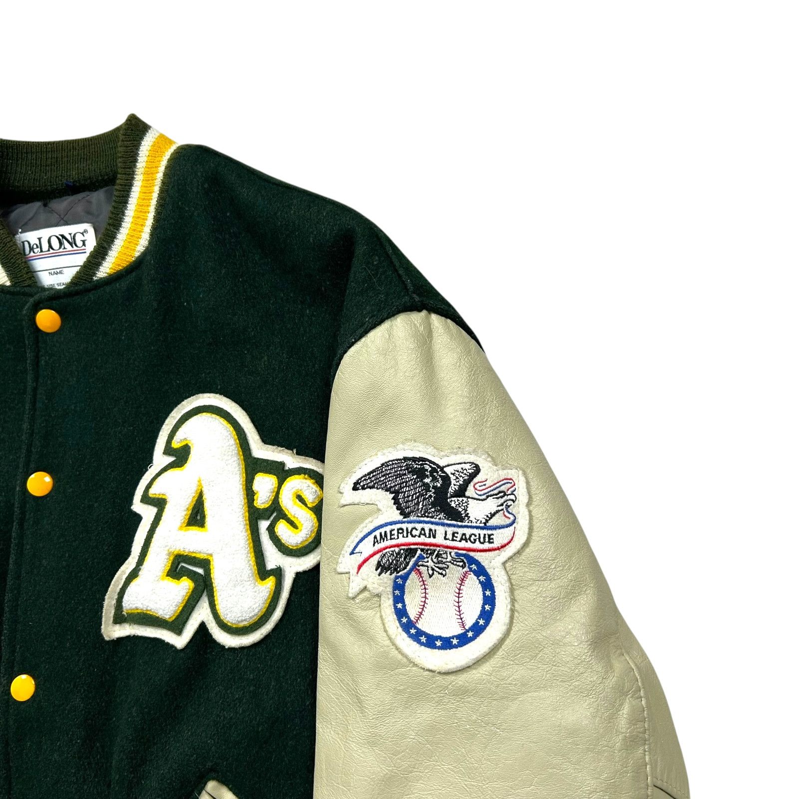 MLB VTG 90s MLB OAKLAND ATHLETICS A's DELONG VARSITY JACKET Size US XL / EU 56 / 4 - 5 Thumbnail