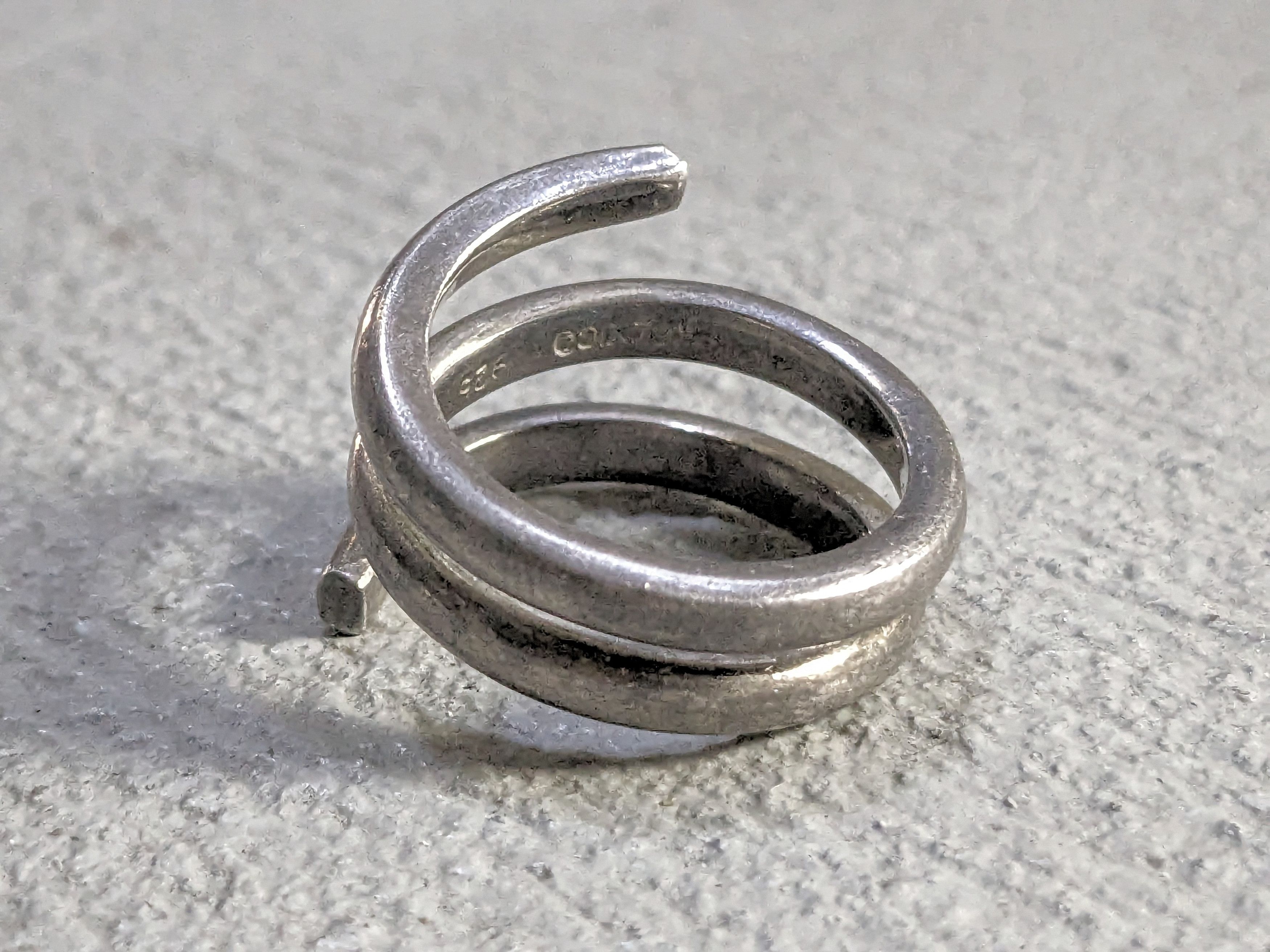 Other Vintage Sterling Silver Ring Size 7.5 Mexico Modern Size ONE SIZE - 4 Thumbnail