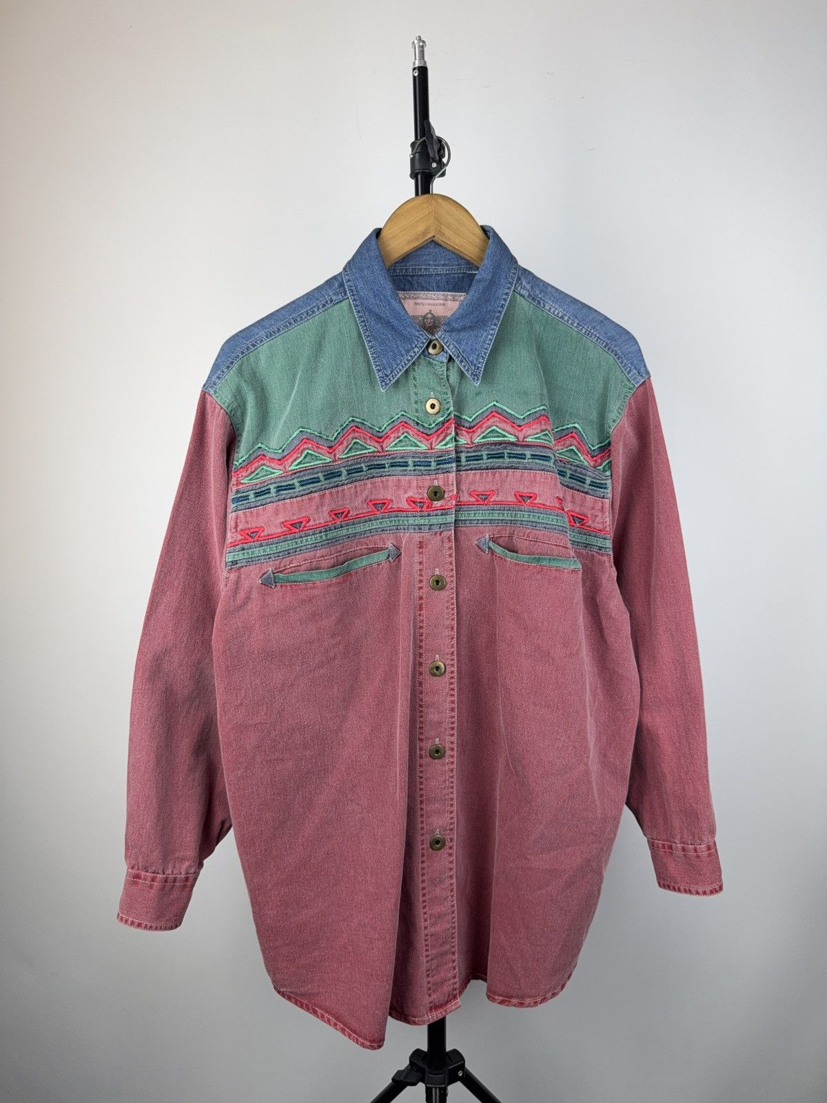 Cowboy Equipment Vintage 90s Western Cowboy Retro Native Cotton Shirt Size US L / EU 52-54 / 3 - 1 Thumbnail