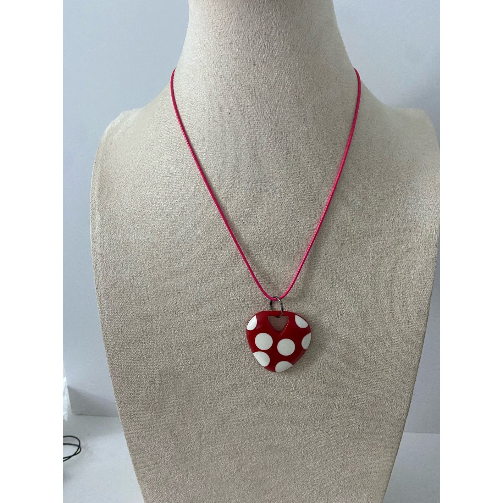 Handmade Polka dot pendant necklace Upcycled Size ONE SIZE - 1 Thumbnail