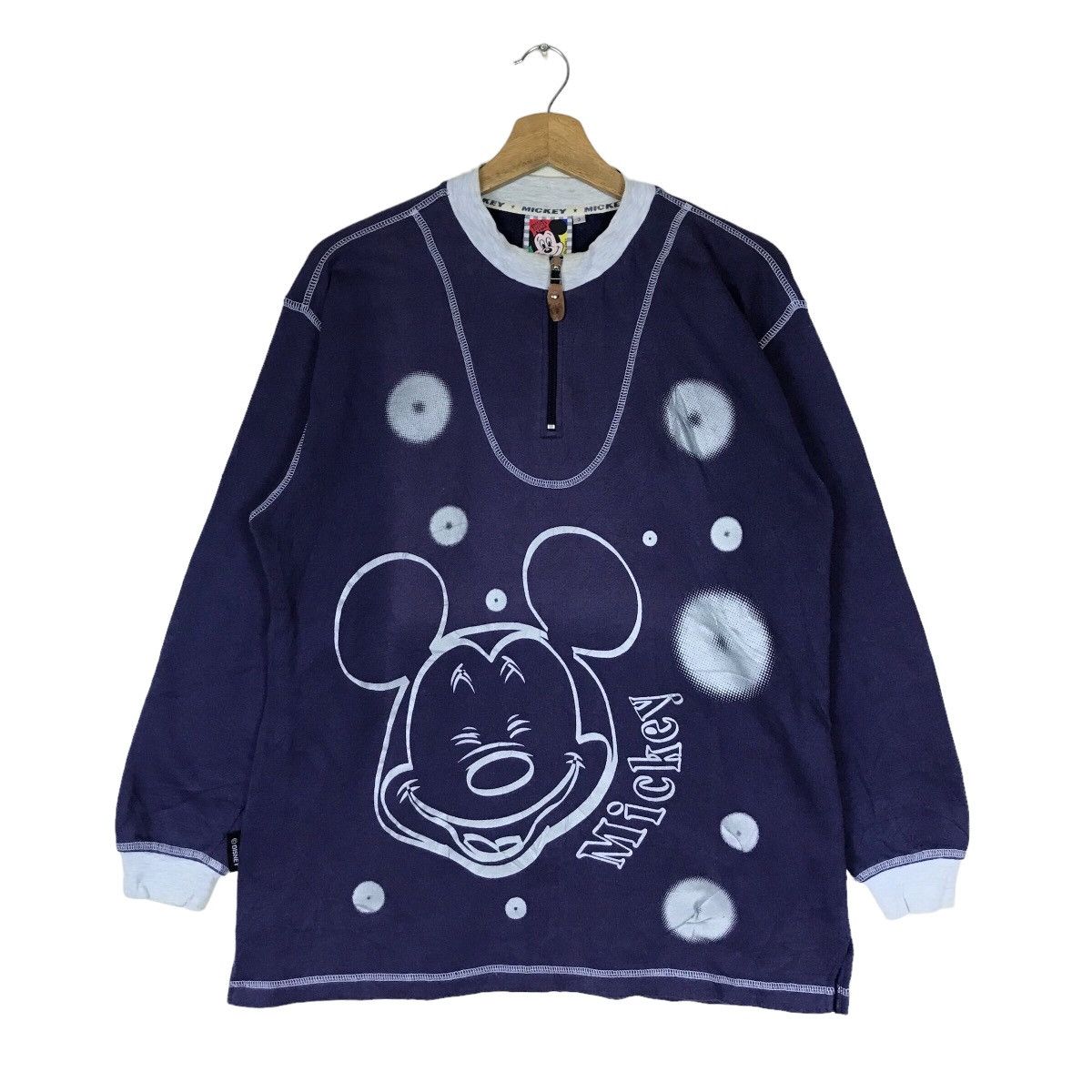 Vintage Disney Mickey Mouse Cartoon Character Quarter Zip