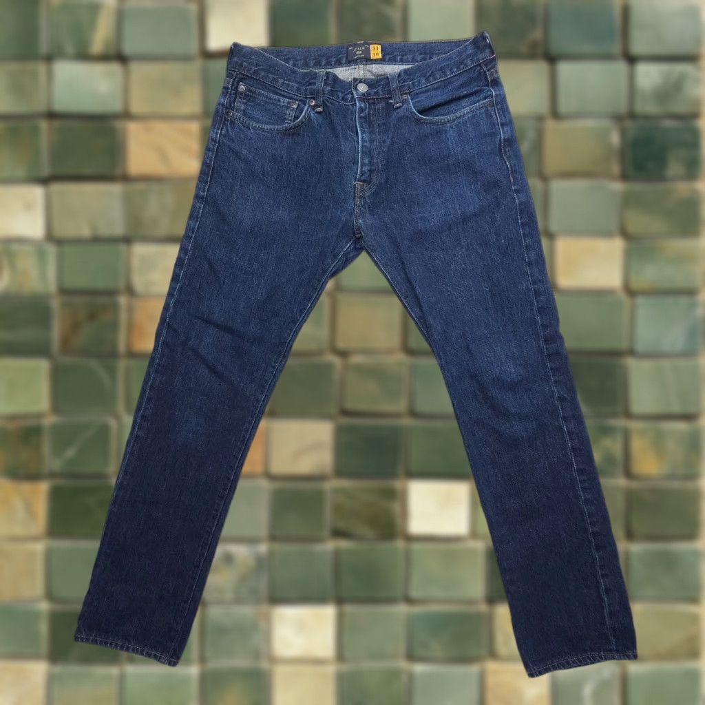J.Crew J.CREW 484 Slim Straight Jeans Mens 31 x 30 Dark Blue 100% Cotton Denim Size US 31 - 1 Thumbnail
