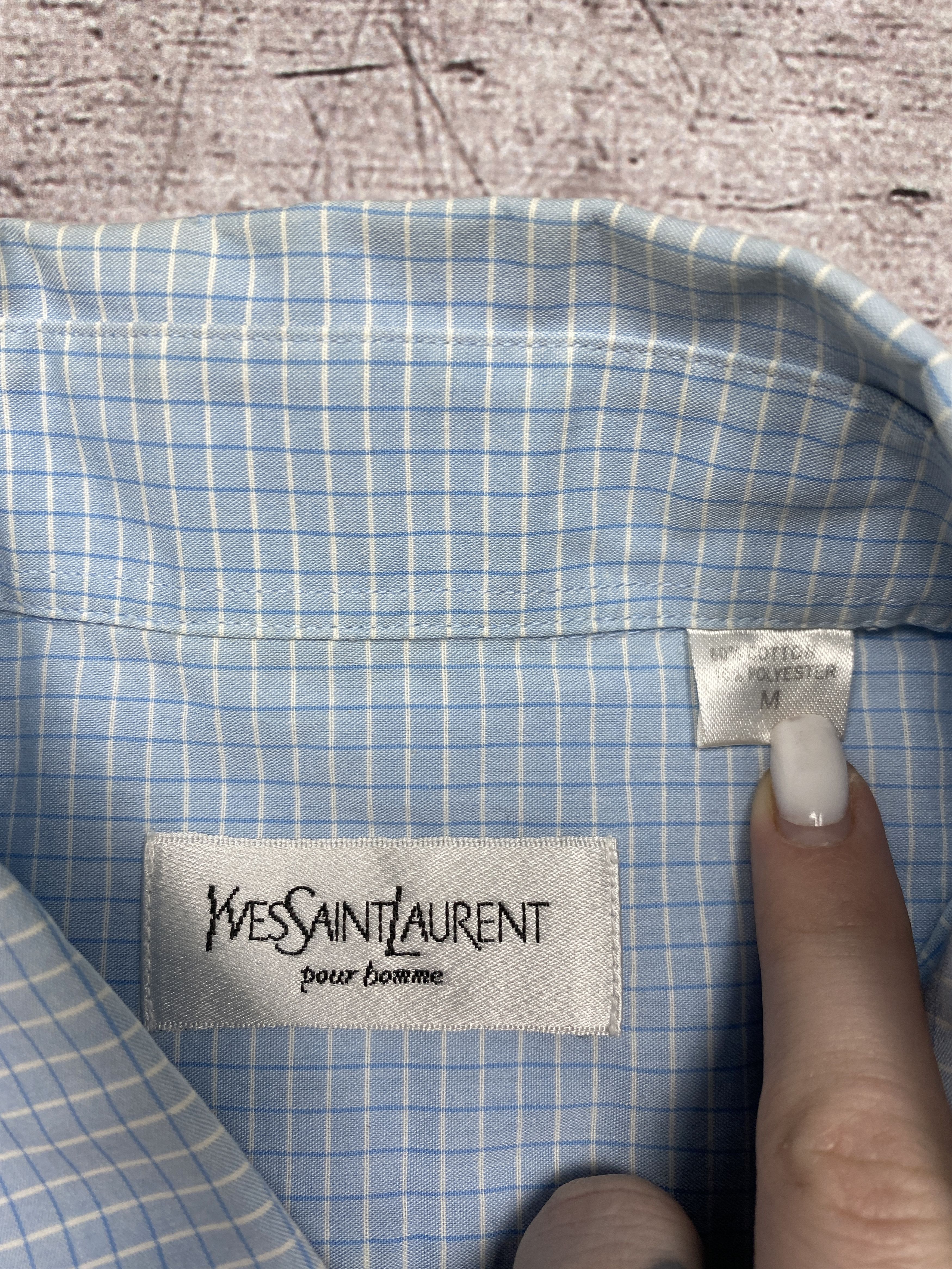 Yves Saint Laurent Yves Saint Laurent YSL Vintage Mens Short Sleeve Shirt Size US M / EU 48-50 / 2 - 4 Thumbnail