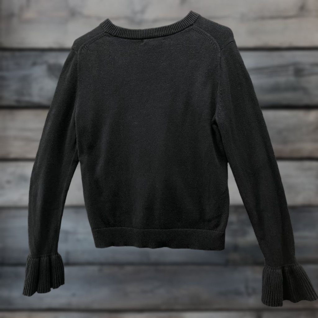 J.Crew J. Crew Bell Sleeve Sweater Womens S Black Crewneck Cotton Pullover Size S / US 4 / IT 40 - 1 Thumbnail